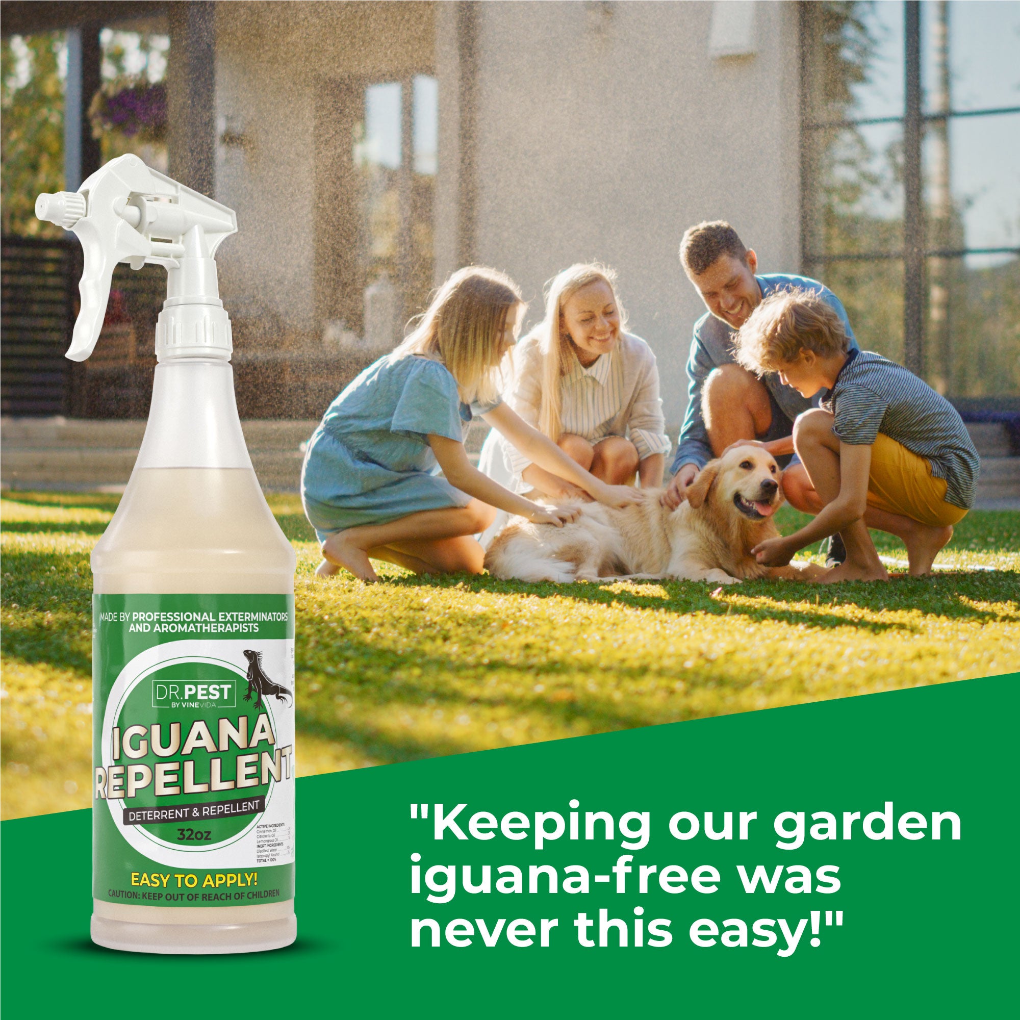 Best Iguana Repellent Spray - Natural & Effective Lizard Deterrent for Gardens, Yards & Homes - Keep Iguanas Away from Plants & Property | Outdoor & Indoor Use