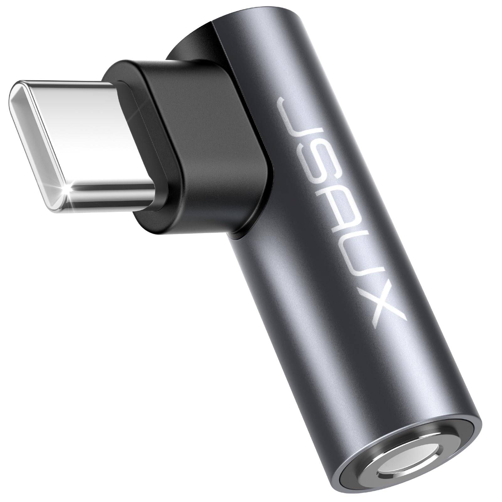 JSAUX Right Angle USB C to 3.5mm Audio Adapter with 24bit DAC HiFi - Type C to Aux Headphone Jack Converter for Samsung Galaxy S24/S23 Ultra, Pixel 7, iPad Pro, MacBook, iPhone 16/15 - Perfect for Gaming, Music & Video Streaming