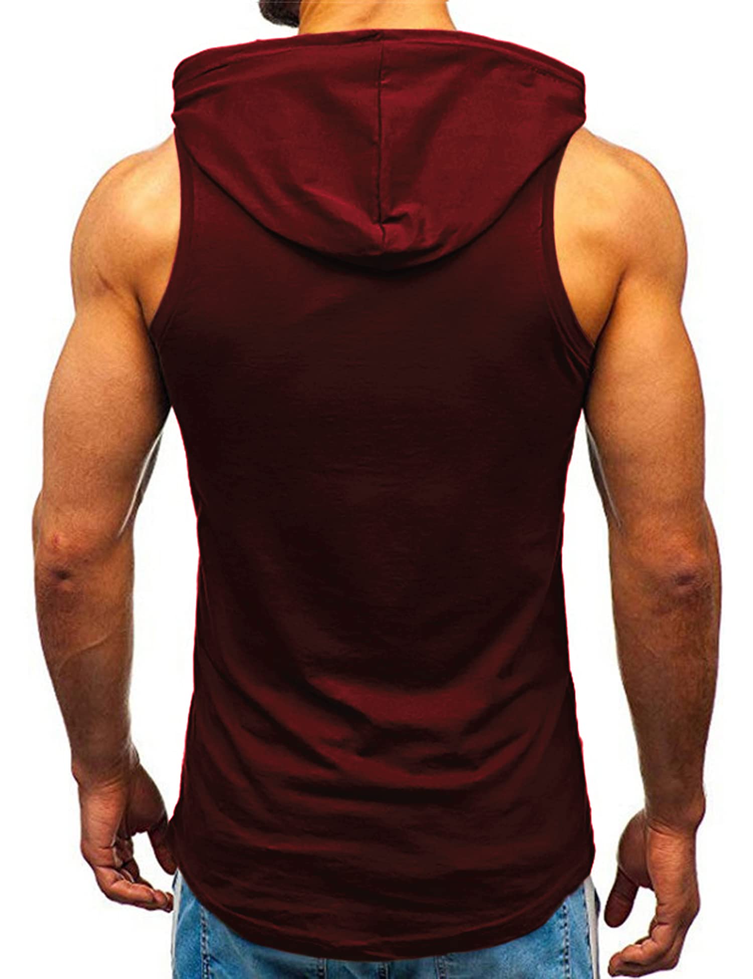 Amussiar Men's Workout Hooded Tank Top - Sleeveless Gym Hoodie & Bodybuilding Muscle Shirt for Weightlifting, Running & Fitness Training
