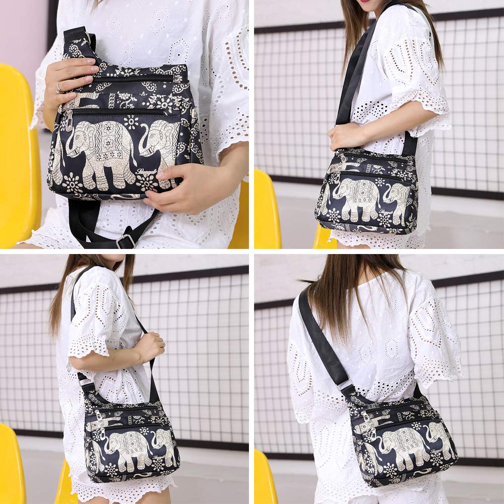 STUOYE Women's Nylon Crossbody Bag with Multiple Pockets - Lightweight Travel Shoulder Purse for Everyday Use, Shopping & Vacation