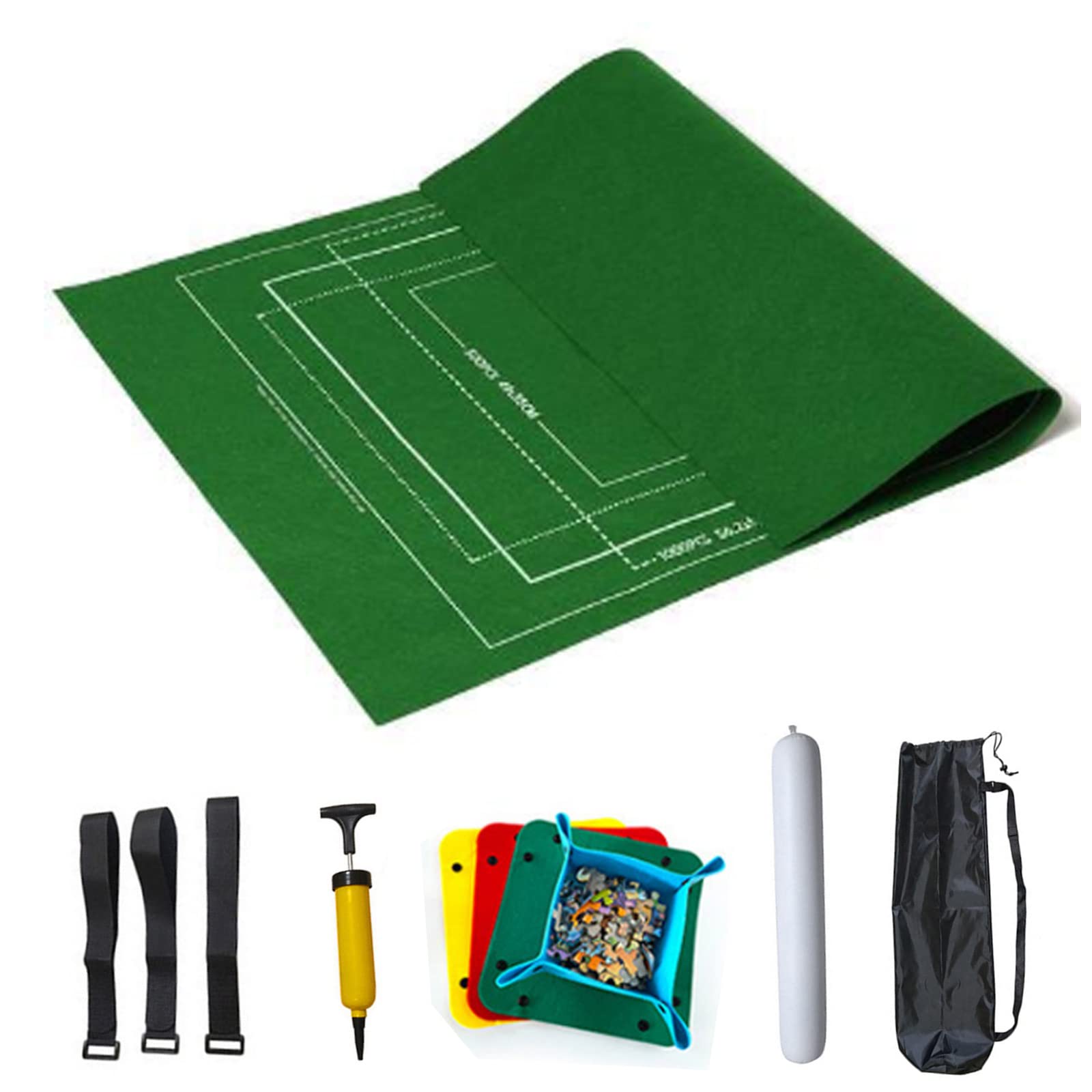 Premium DWL Jigsaw Puzzle Roll Mat - Storage Solution for Puzzles Up to 1500 Pieces with Drawstring Bag (Green) | Perfect for Puzzle Enthusiasts, Travel & Home Organization