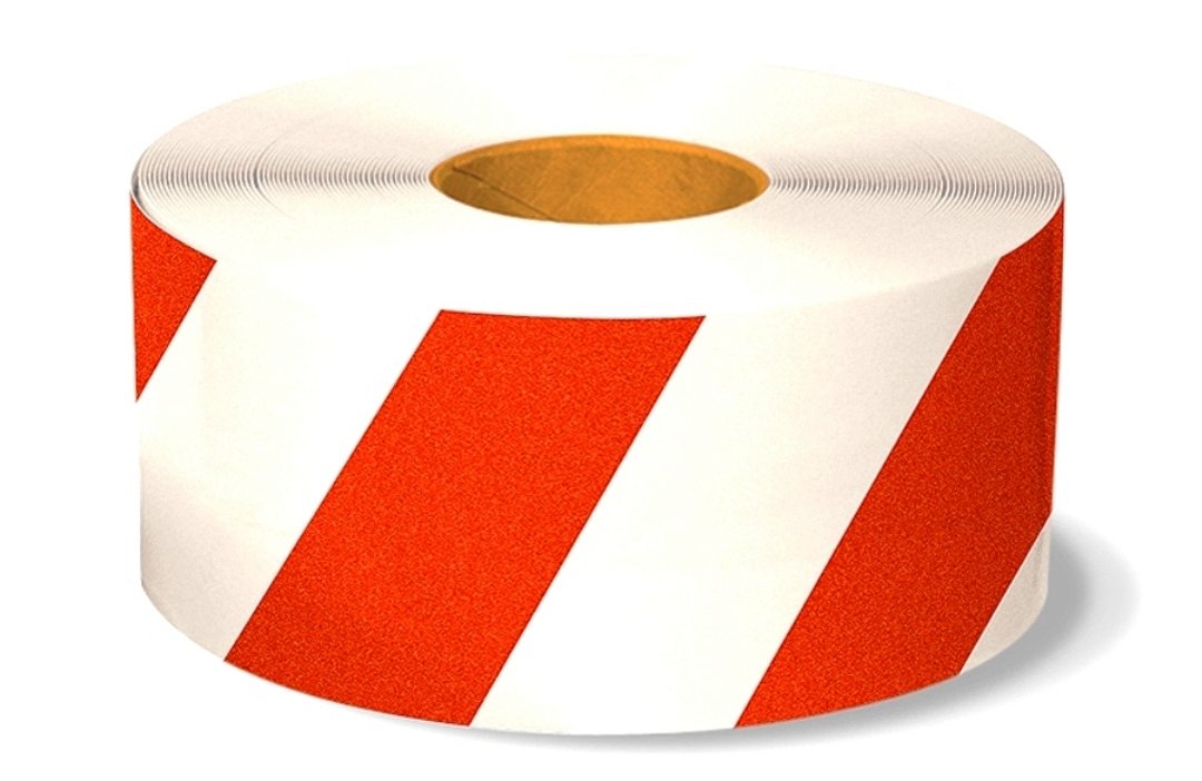 Mighty Line 3RWCHVRED 3-Inch x 100-Feet White and Red Floor Tape - Heavy Duty Safety Marking for Warehouses, Factories, and Work Zones