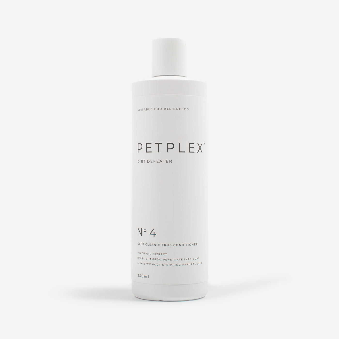 PetPlex No. 4 Dirt Defeater Dog Conditioner - 12oz (350ml) for Long & Short Hair - Moisturizing & Detangling Formula for Bath Time & Grooming Sessions