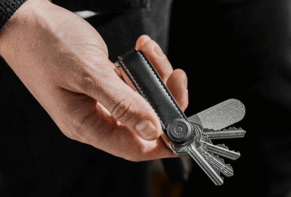 Orbitkey Genuine Leather Key Organizer - Premium Key Holder for Men & Women - Compact & Stylish Keychain for Home, Office, and Travel