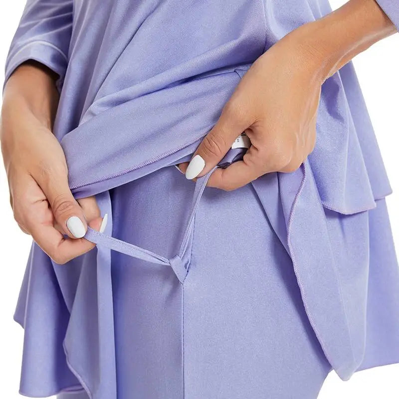 Modest Muslim Women's 3-Piece Burqini Swimwear Set with Removable Breast Pads - Full Coverage Islamic Bathing Suit for Beach, Pool & Water Sports
