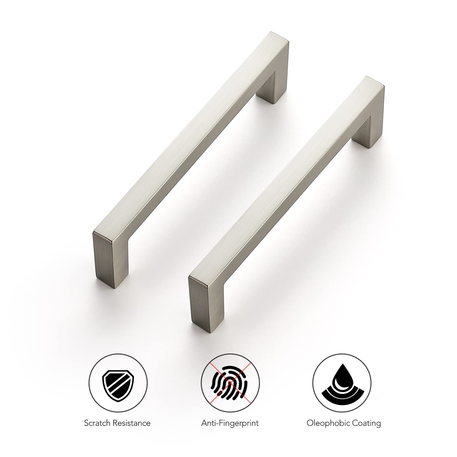 Ravinte 15 Pack 3-3/4 Inch Slim Square Bar Drawer Pulls - Brushed Nickel Cabinet Handles for Kitchen & Bathroom - Modern Hardware for Drawers, Cabinets, Furniture & Home Decor
