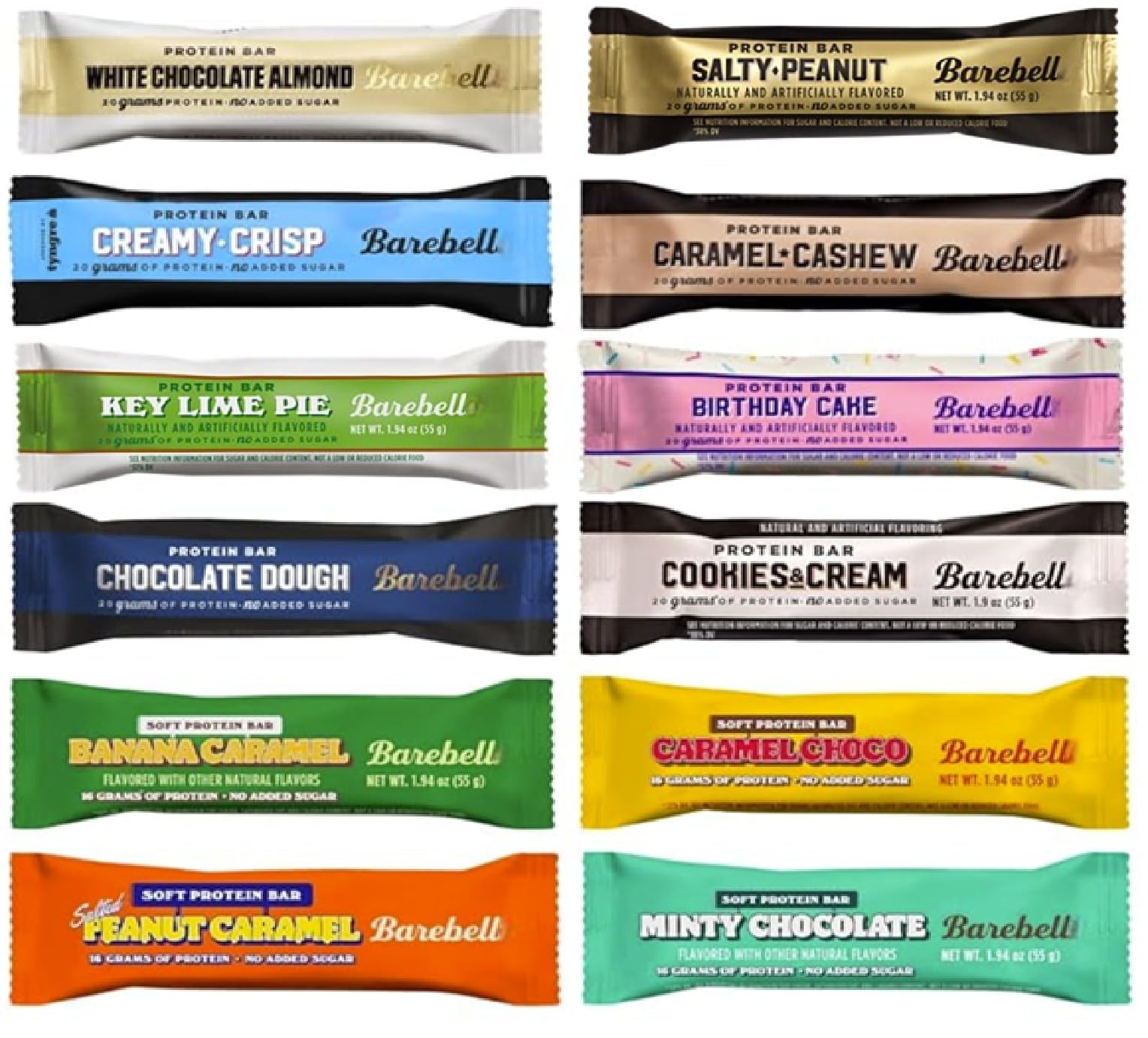 Barebell Protein Bars Variety Pack - 12 High Protein Bars (20g Protein Each) | Key Lime Pie, Banana Caramel & More Flavors | Sports Nutrition for Workout Recovery, Gym & Home Use | Perfect for Fitness Enthusiasts, Travel Snacks & Healthy Gifts for Men & Women