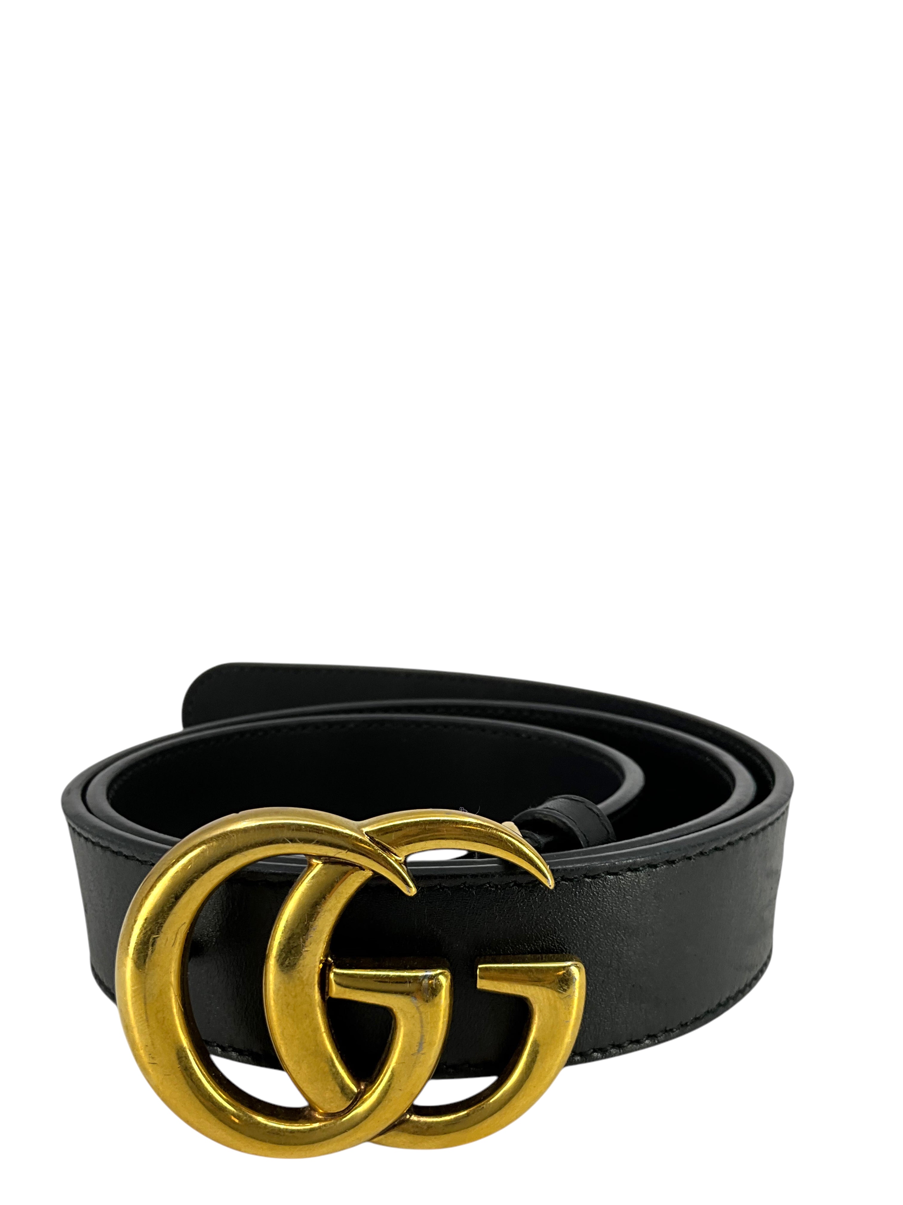 GUCCI GG Marmont Leather Belt Size 80 (32) - Luxury Designer Belt for Women & Men | Perfect for Jeans, Dresses & Formal Outfits