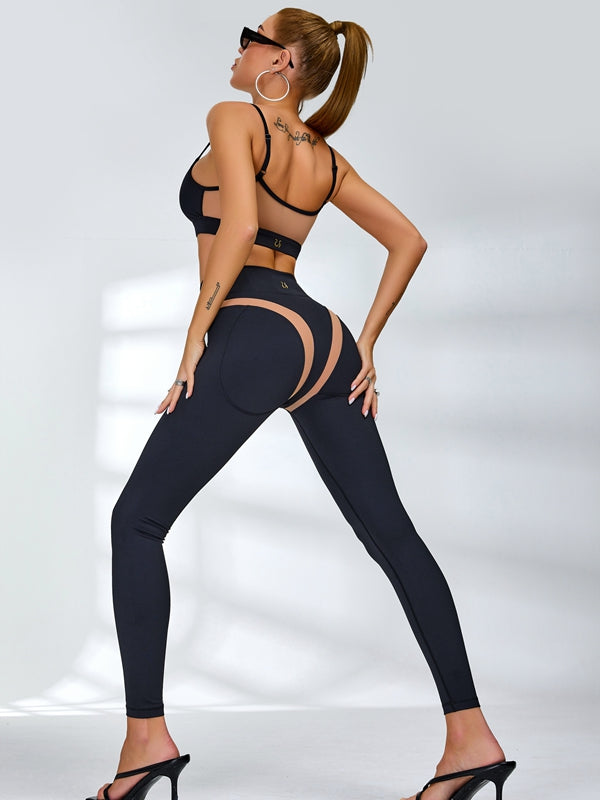 ZASUWA Women's Sexy Mesh Hip Lift Tracksuit - Stylish & Unique Workout Outfit for Gym, Yoga & Dance