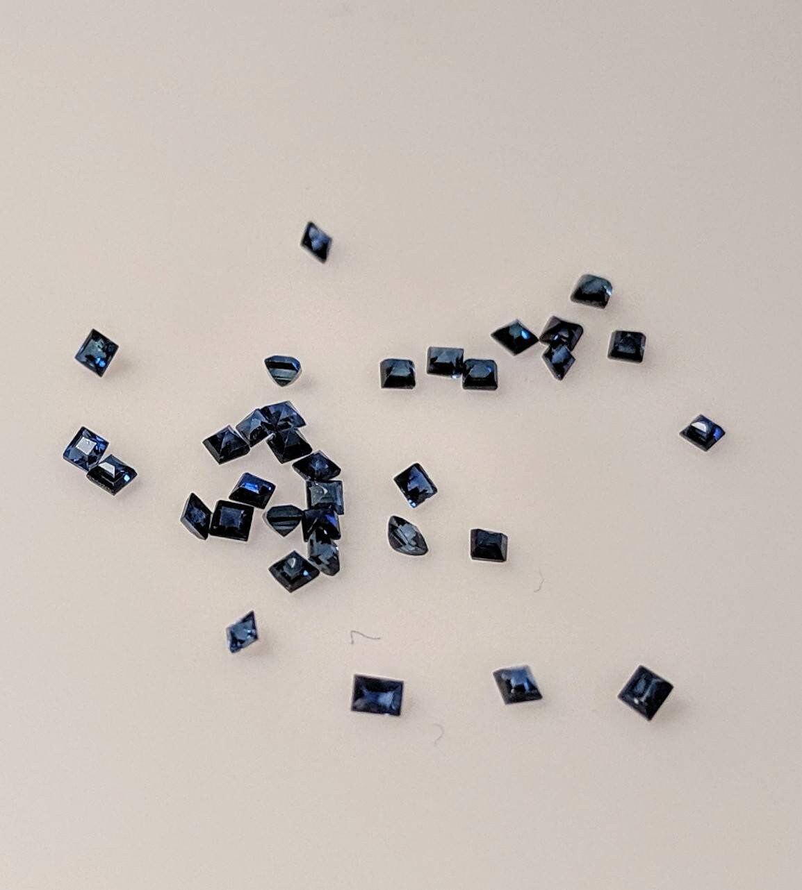 1tcw Super Fine Natural Genuine Medium Dark Blue Sapphire - 1.5mm Square VVS September Birthstone for Jewelry Inlay | Perfect for Rings, Necklaces & Engagement Jewelry Making