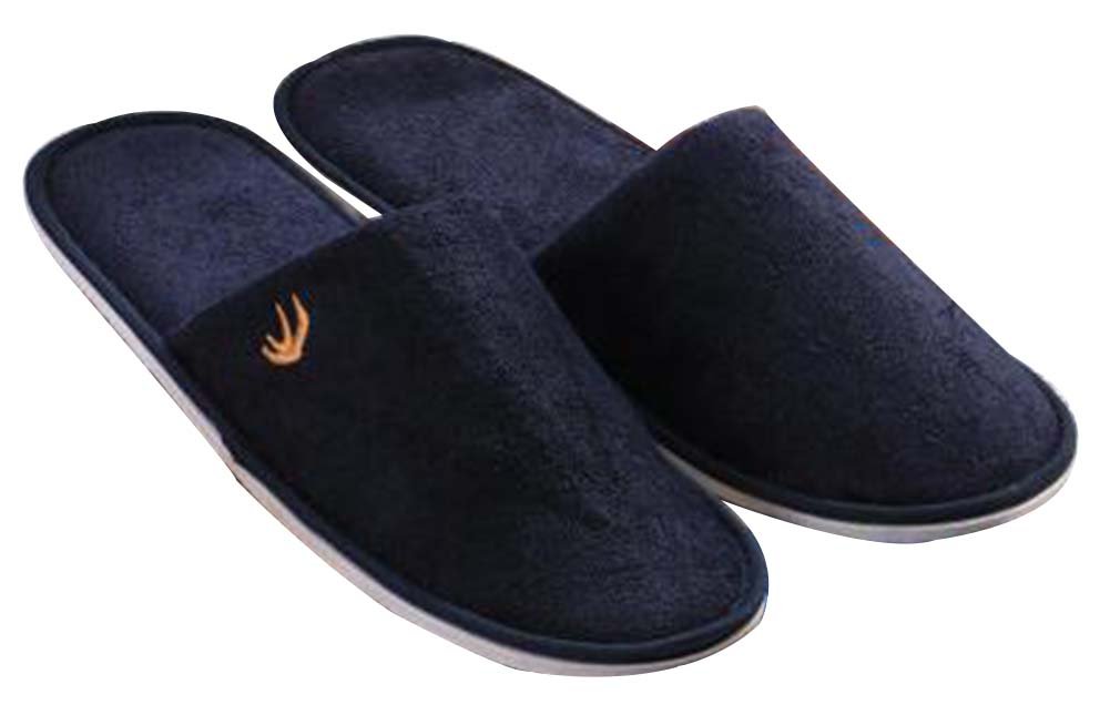 10 Pairs Soft Non-Slip Disposable Closed Toe Slippers for Hotels, Spas & Travel - Black Comfort Slippers for Guests, Home & Hospital Use