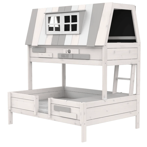 House Bed Frame 140x200 cm - Kids Playhouse Bed with Safety Rails - Perfect for Children's Bedroom & Playroom Decor