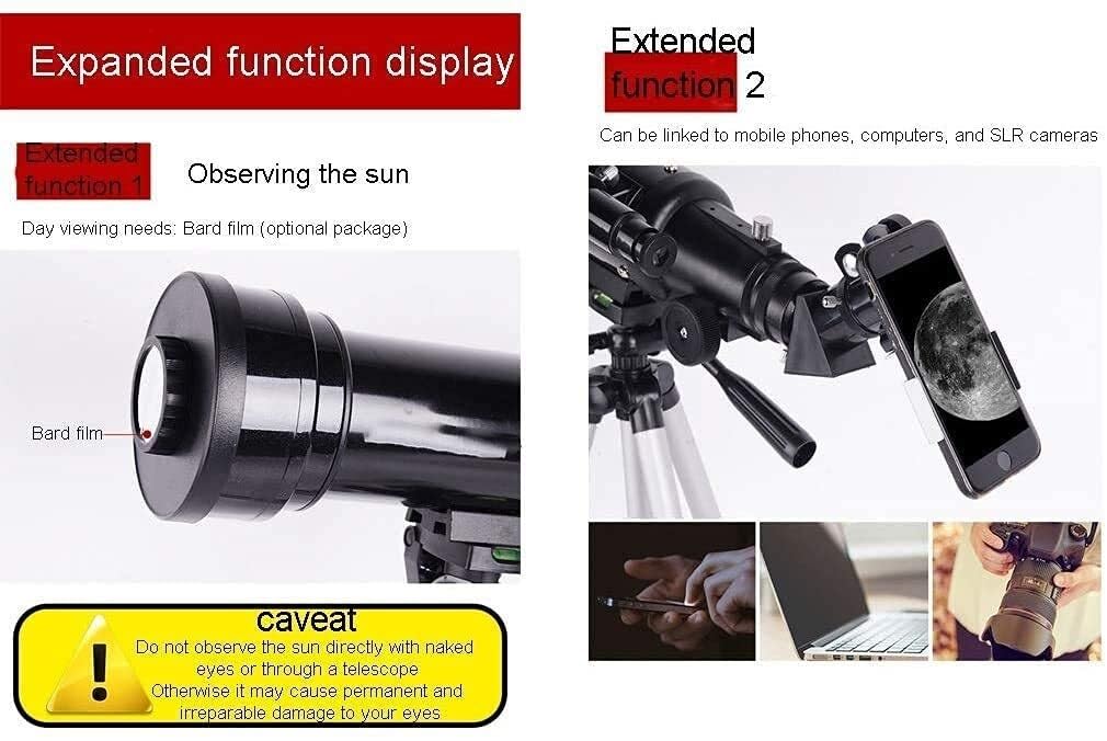70mm Portable Refractor Telescope for Astronomy Beginners - Travel Telescope with Tripod & Carrying Bag | Perfect for Stargazing, Camping, and Outdoor Adventures