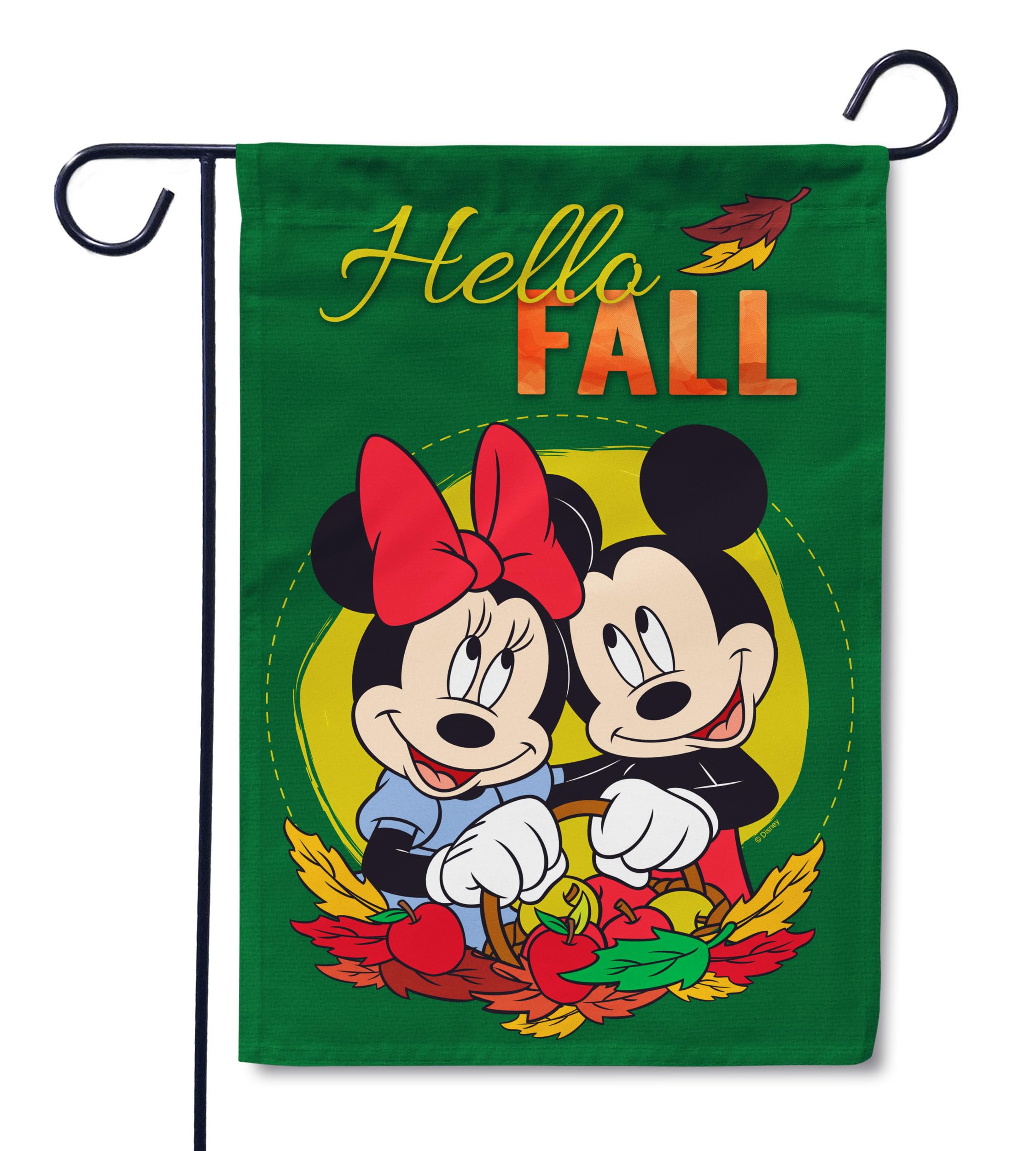 Disney Mickey & Minnie Mouse Fall Garden Flag 12.5x18 Inch - Officially Licensed Outdoor Decoration | Premium Fabric Seasonal Welcome Sign for Autumn Porch, Yard & Home Decor
