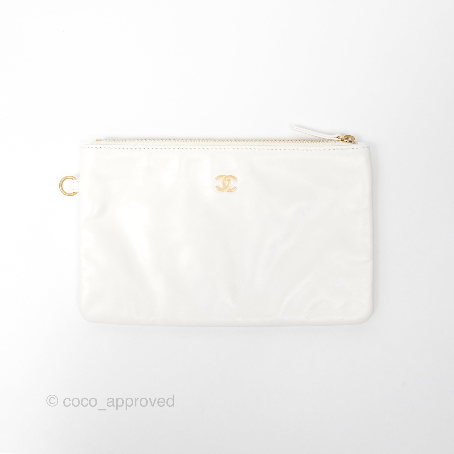 Chanel 22 Medium Handbag - White Shiny Calfskin Leather with Aged Gold Hardware | Luxury Designer Tote Bag for Women | Perfect for Work, Travel & Everyday Use