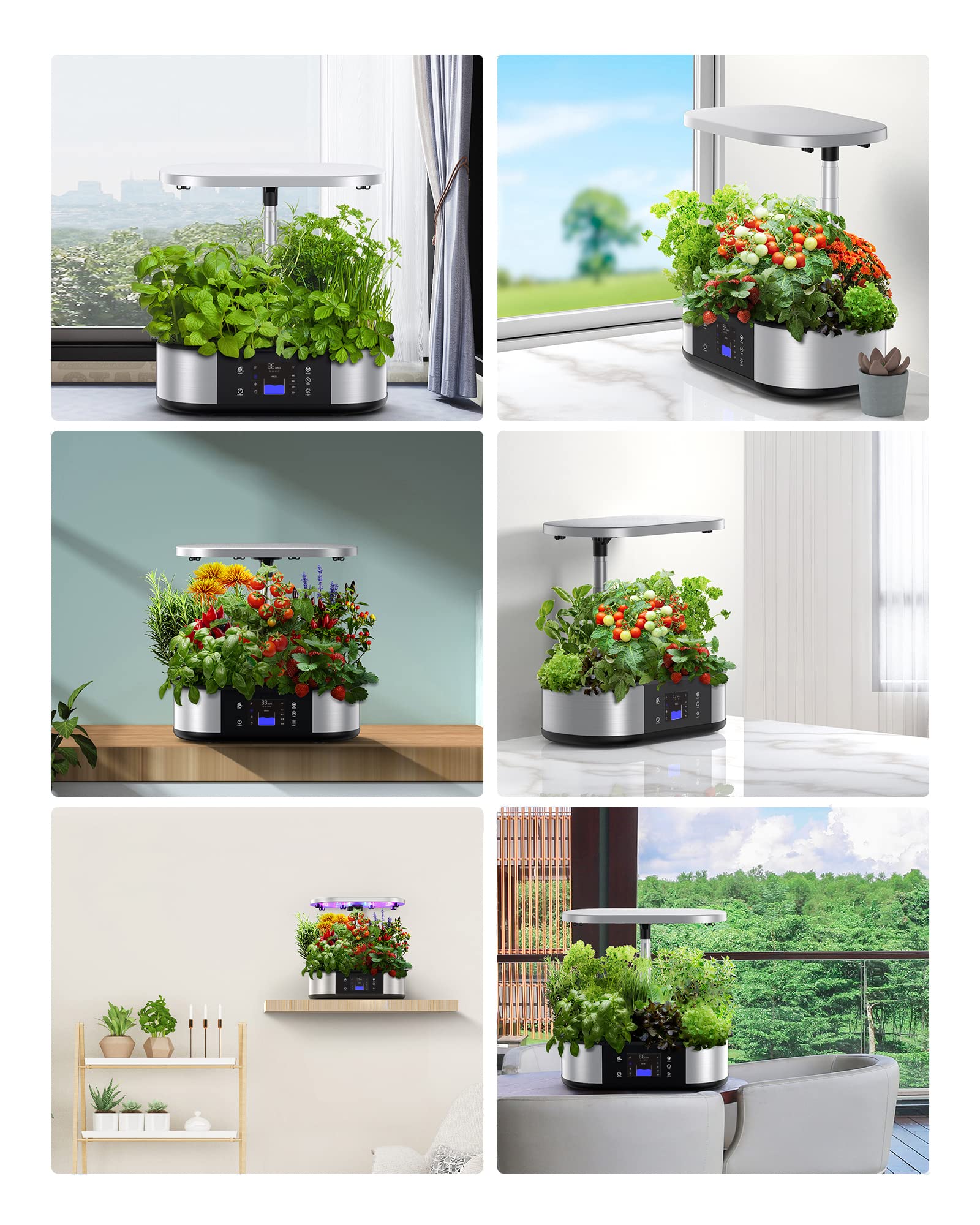 Smart WiFi Hydroponics Growing System - 12 Pod Indoor Herb Garden Kit with APP Control, 30W Full Spectrum LED Grow Lights & Silent Pump for Home, Kitchen, Office - Automatic Timer for Fresh Basil, Mint, Lettuce & More