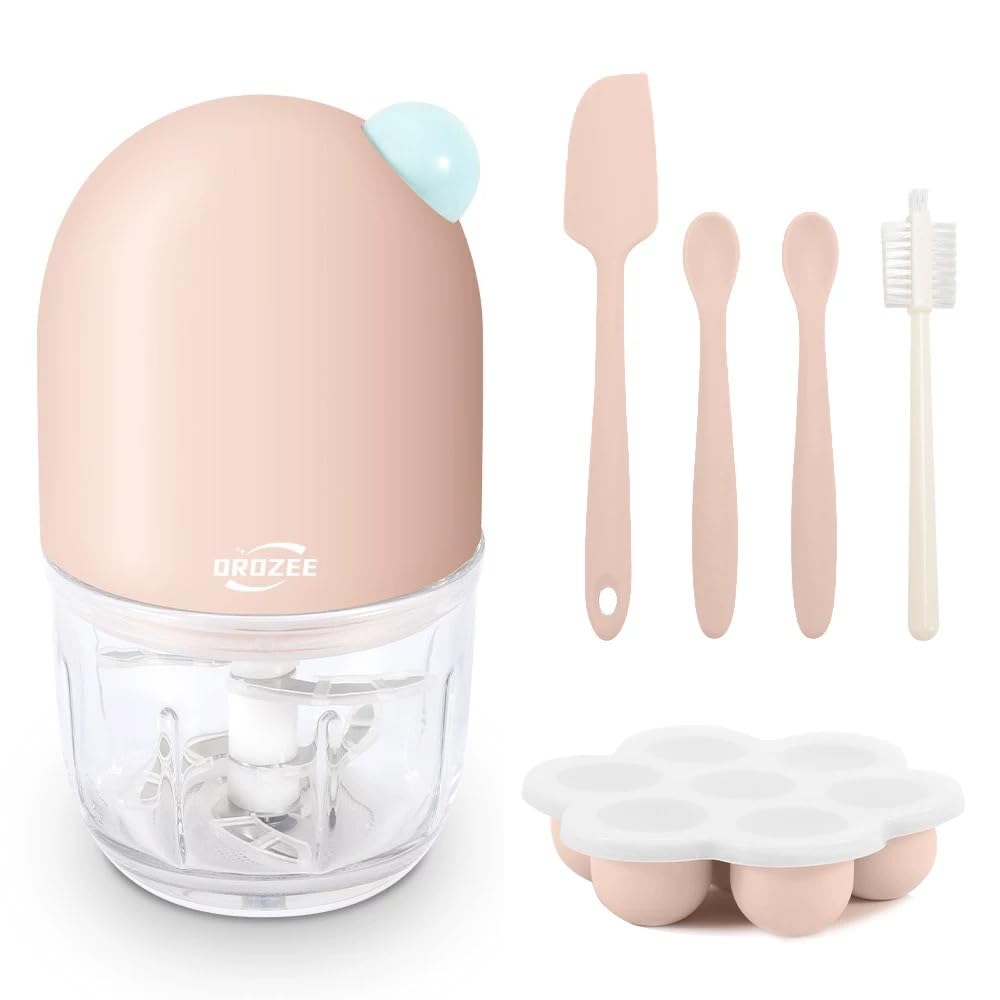 Baby Food Maker & Blender - Mini Food Processor for Fruits, Vegetables & Meat - Puree Maker & Chopper for Homemade Baby Food - Perfect Baby Shower Gift (Pink) - Ideal for Making Healthy Purees, Smoothies & First Foods at Home