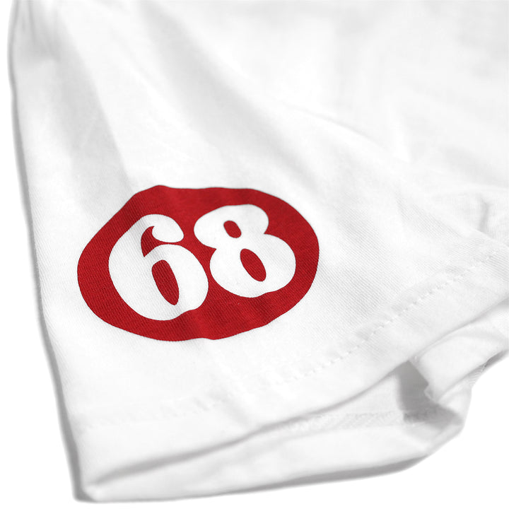 68 Tricks SS Tee - White/Red - Stylish Short Sleeve T-Shirt for Streetwear & Skateboarding