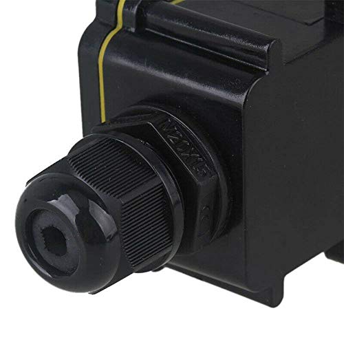 **SENRISE IP68 Waterproof Electrical Junction Box - Outdoor Lighting & Weatherproof Connector for Garden, Patio & Marine Use - Black**