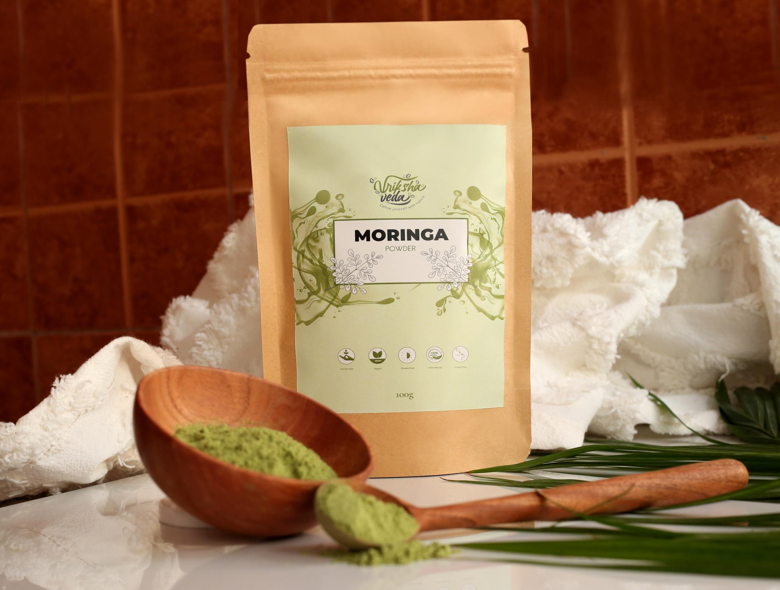 Organic Moringa Powder (Drumstick Leaf) - 100g | Natural Multi-Vitamin & Antioxidant Supplement | Promotes Healthy Hair & Skin | USDA Certified | Perfect for Smoothies, Tea & Daily Wellness Routine