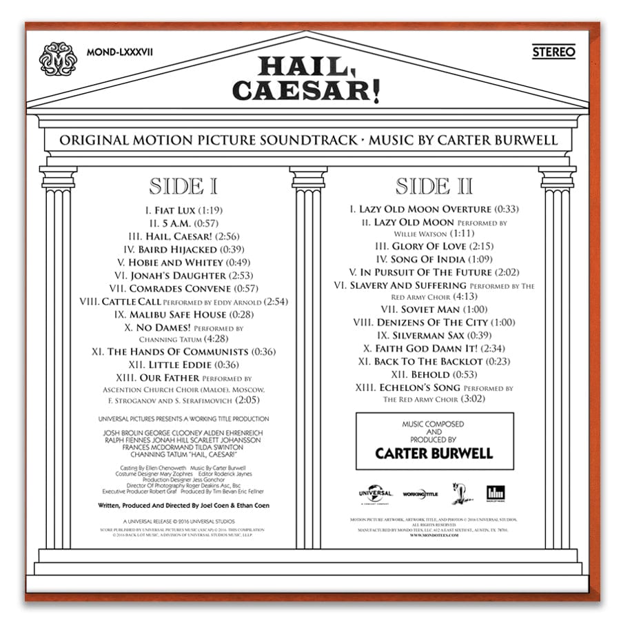 Hail, Caesar! Original Motion Picture Soundtrack LP - Limited Edition Vinyl Record for Movie Lovers & Collectors - Perfect for Home Theater, Film Nights & Music Enthusiasts
