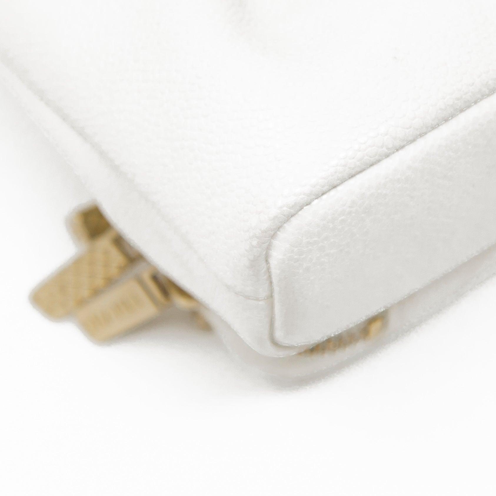 Chanel White Mini Pocket Bucket Bag - Luxury Crossbody Handbag for Women | Perfect for Date Night, Shopping & Travel