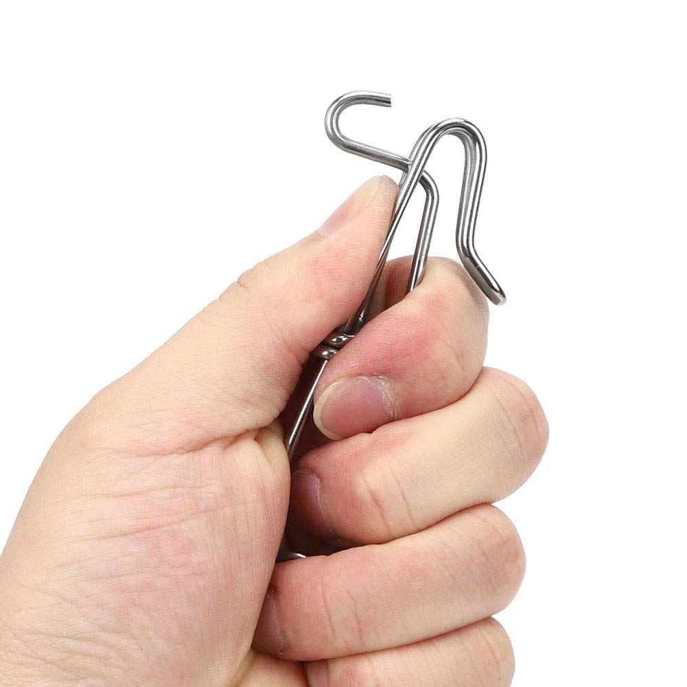 Alomejor Stainless Steel Longline Tuna Clip - Heavy Duty Fishing Snap Swivels & Branch Hanger for Saltwater Trolling - Perfect for Offshore Big Game Fishing and Commercial Longline Operations