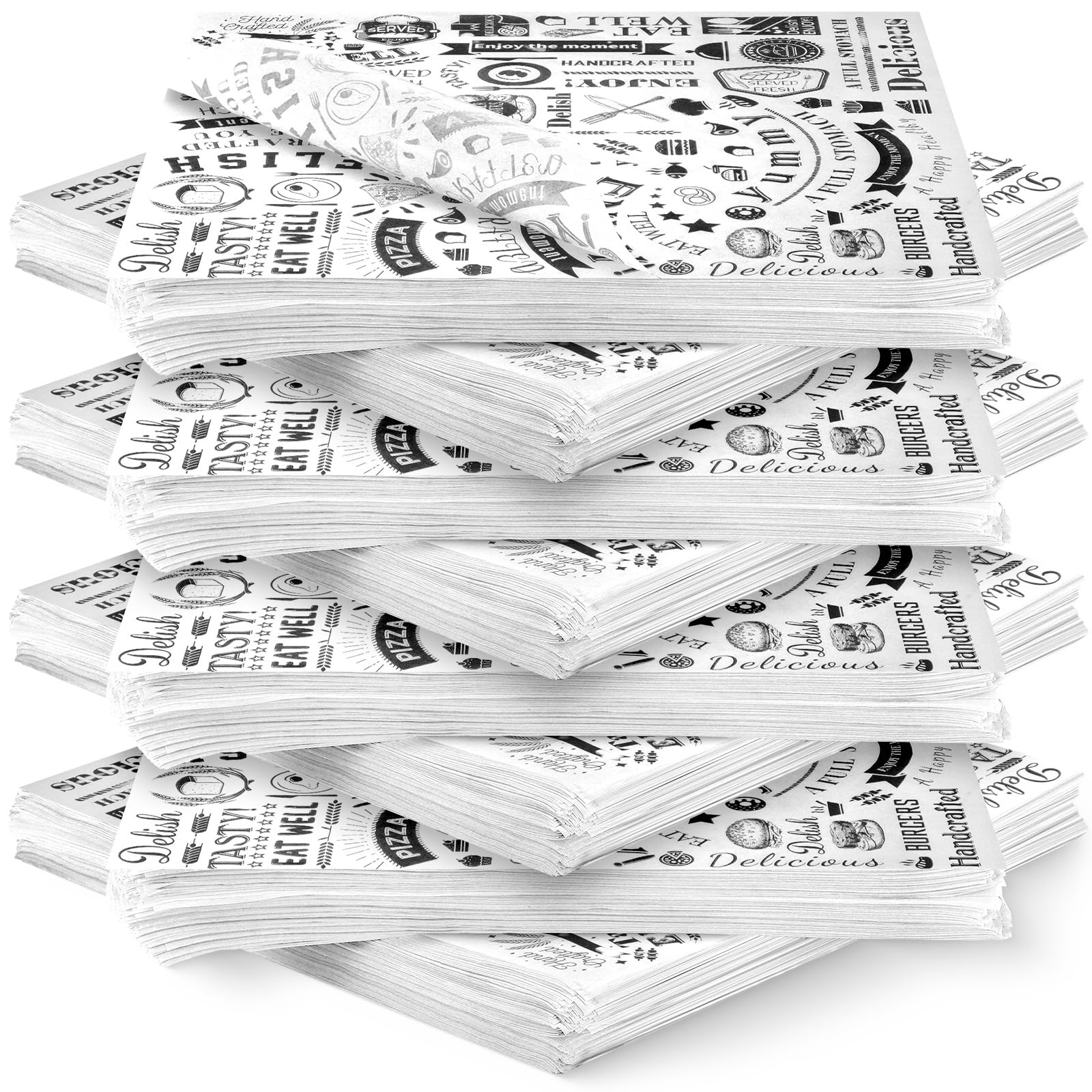 1000 Pcs 12x12 Inch Greaseproof Wax Paper Sheets - Food Grade, Water & Grease Resistant - Perfect for Sandwich Wrapping, Hot Dog Wrappers, Bakery Tray Liners, and Food Storage - Ideal for Restaurants, Food Trucks, and Home Baking (White)