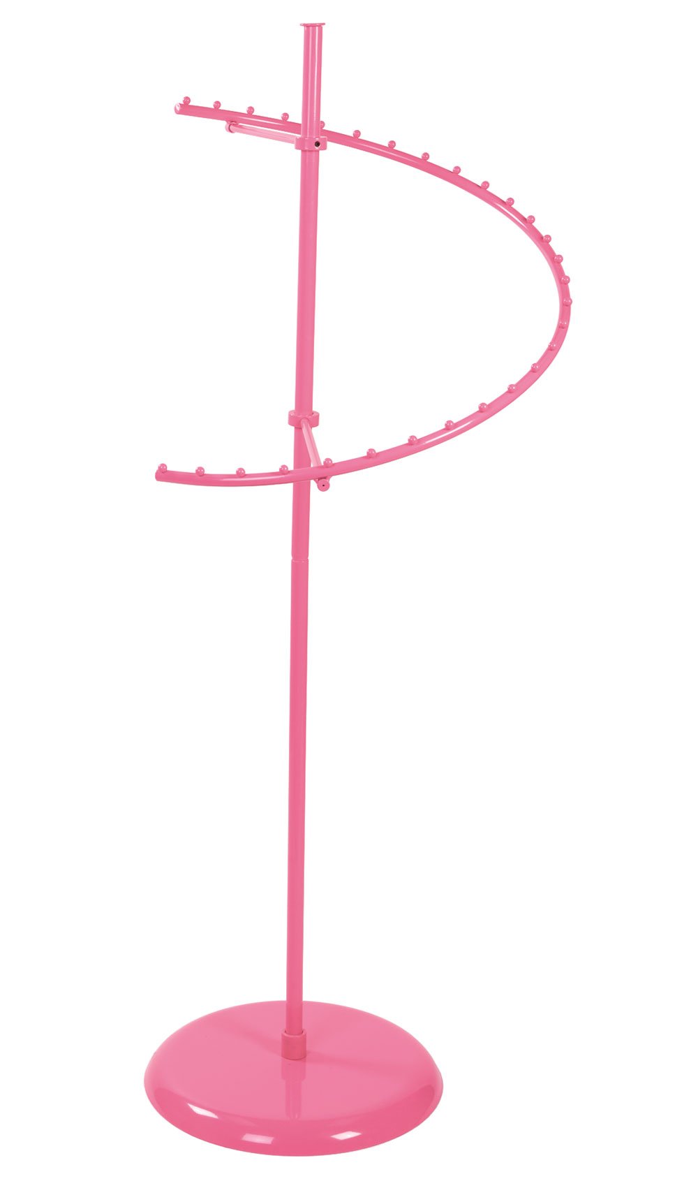 SSWBasics Hot Pink 29-Ball Spiral Clothing Rack - Sturdy & Sleek Garment Display for Retail Stores - Perfect for Boutiques, Trade Shows & Home Organization