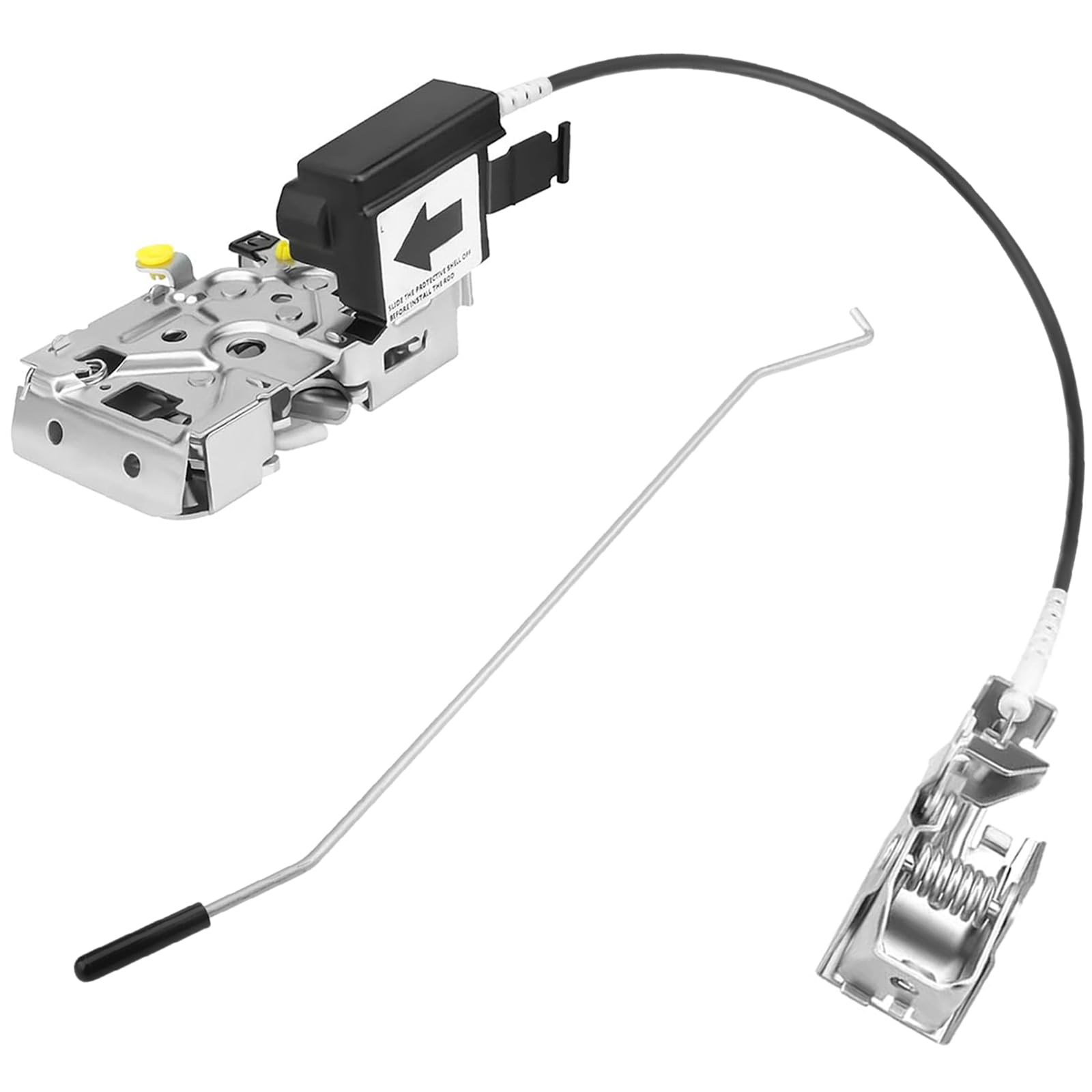 1992-1997 Ford F150 F250 F350 Bronco Front Left Driver Side Door Lock Latch Assembly Replacement with Cable Rod Kit & Actuator Motor - F4TZ-15219A65-A - Perfect for Door Lock Repair & Maintenance