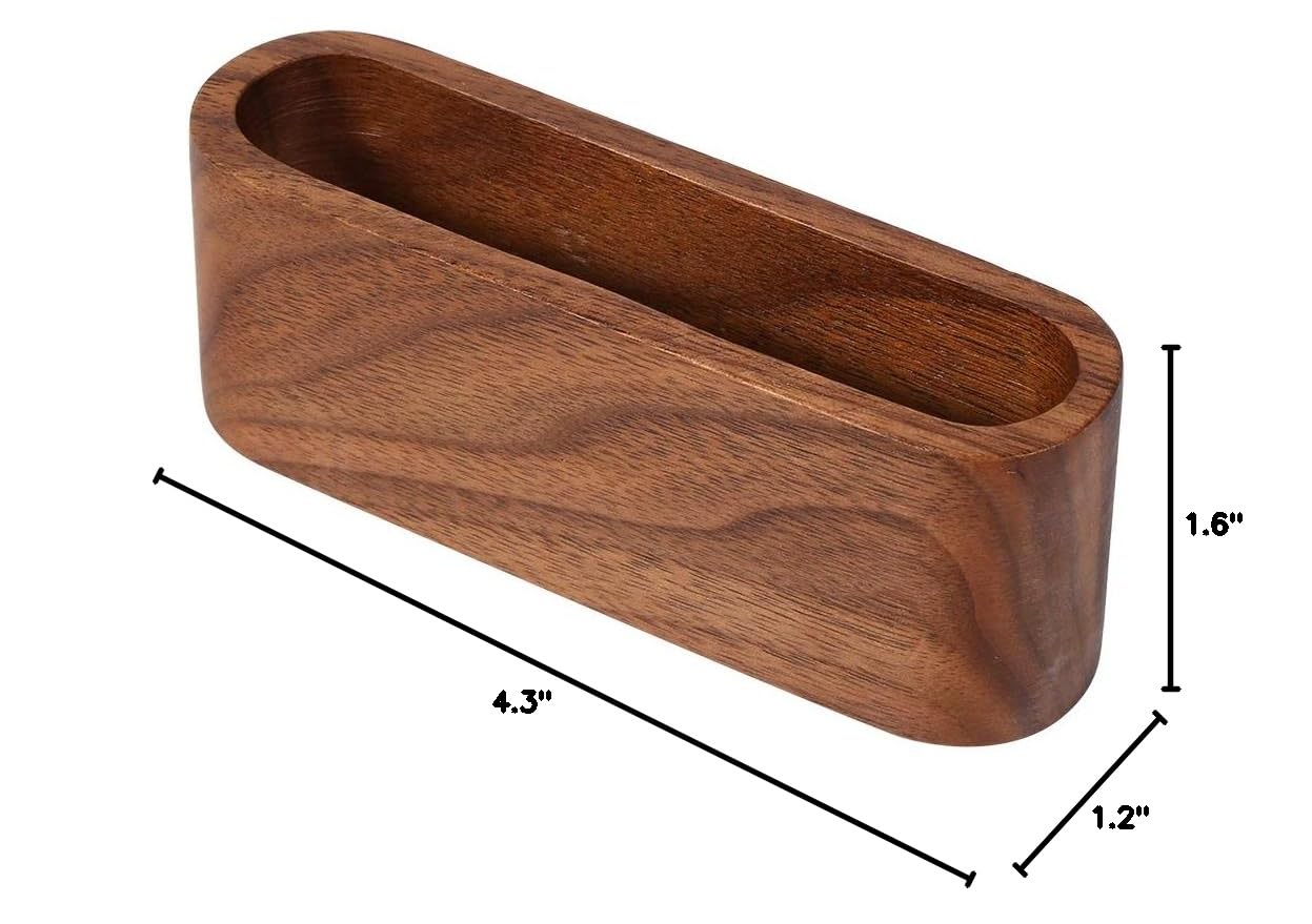 CHICIRIS Walnut Wood Business Card Holder - Elegant Office Desk Organizer, Wooden Name Card Display Case, Desktop Decorative Gift for Professionals (Brown) - Perfect for Corporate Gifts, Executive Desks & Reception Areas