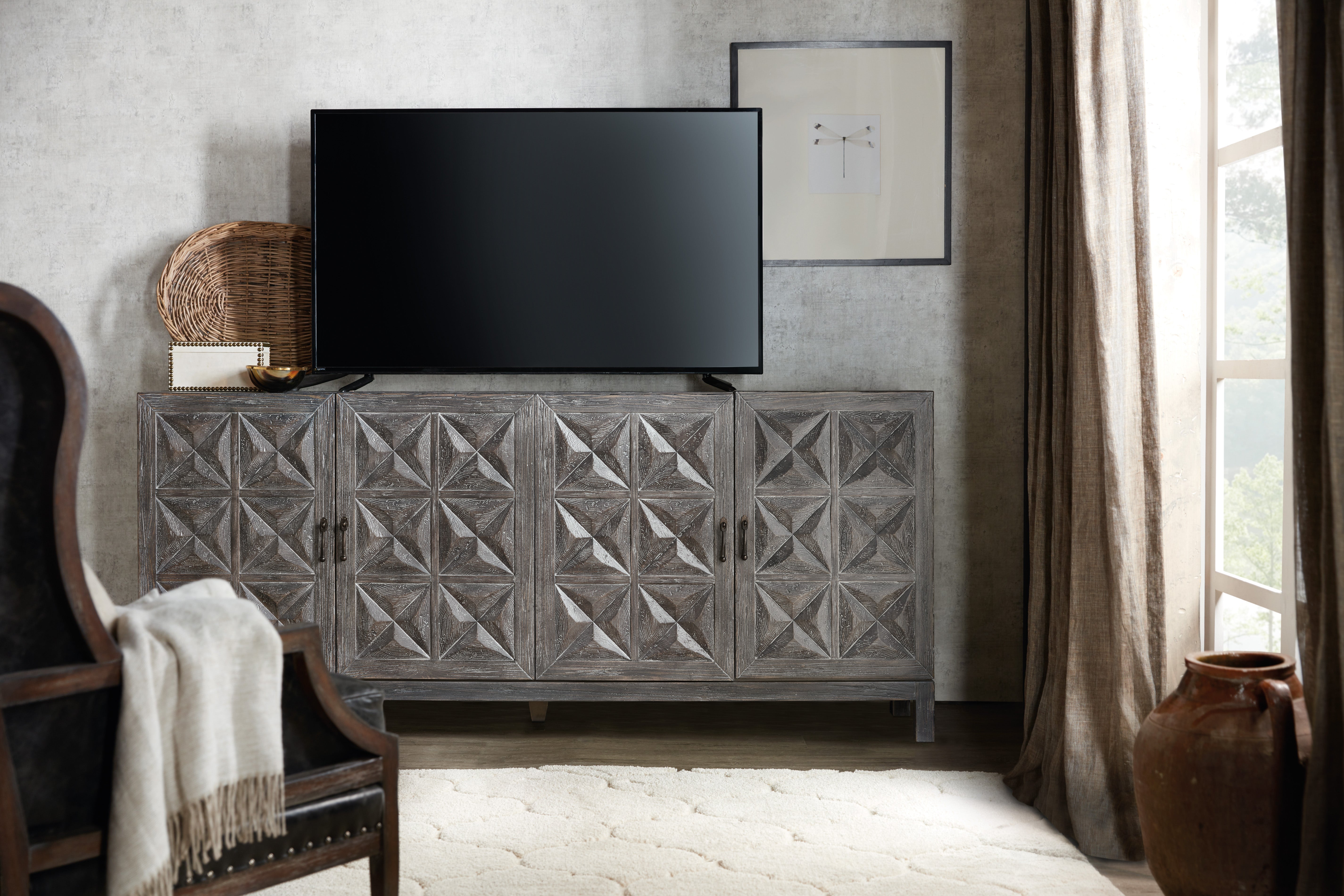 Beaumont Modern TV Stand with Storage - Entertainment Center for Living Room, Bedroom & Home Theater - Wooden Media Console with Shelves & Cabinets