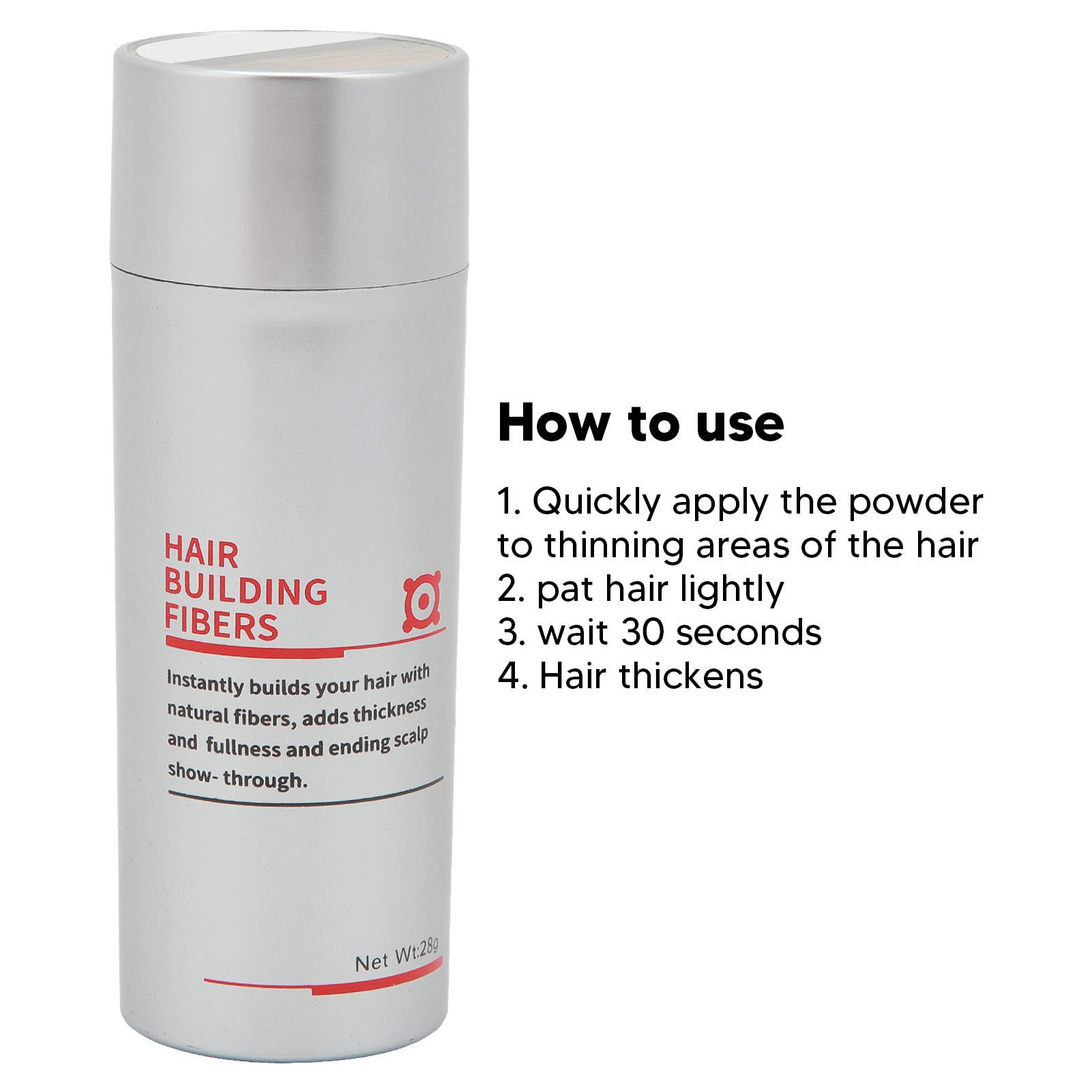 Natural Hair Fiber Powder for Thinning Hair - Plant-Based Thickening Fibers for Instant Volume & Coverage (Hazel Brown) | Perfect for Outdoor Activities, Work & Special Occasions