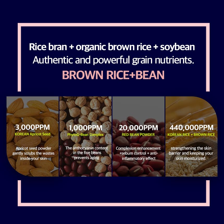 Rice Super Bean Potent Face Wash - Gentle Rice Wash Soft Cream Facial Cleanser for Deep Cleansing & Buildup Removal | Perfect for Daily Skincare Routine & Acne-Prone Skin