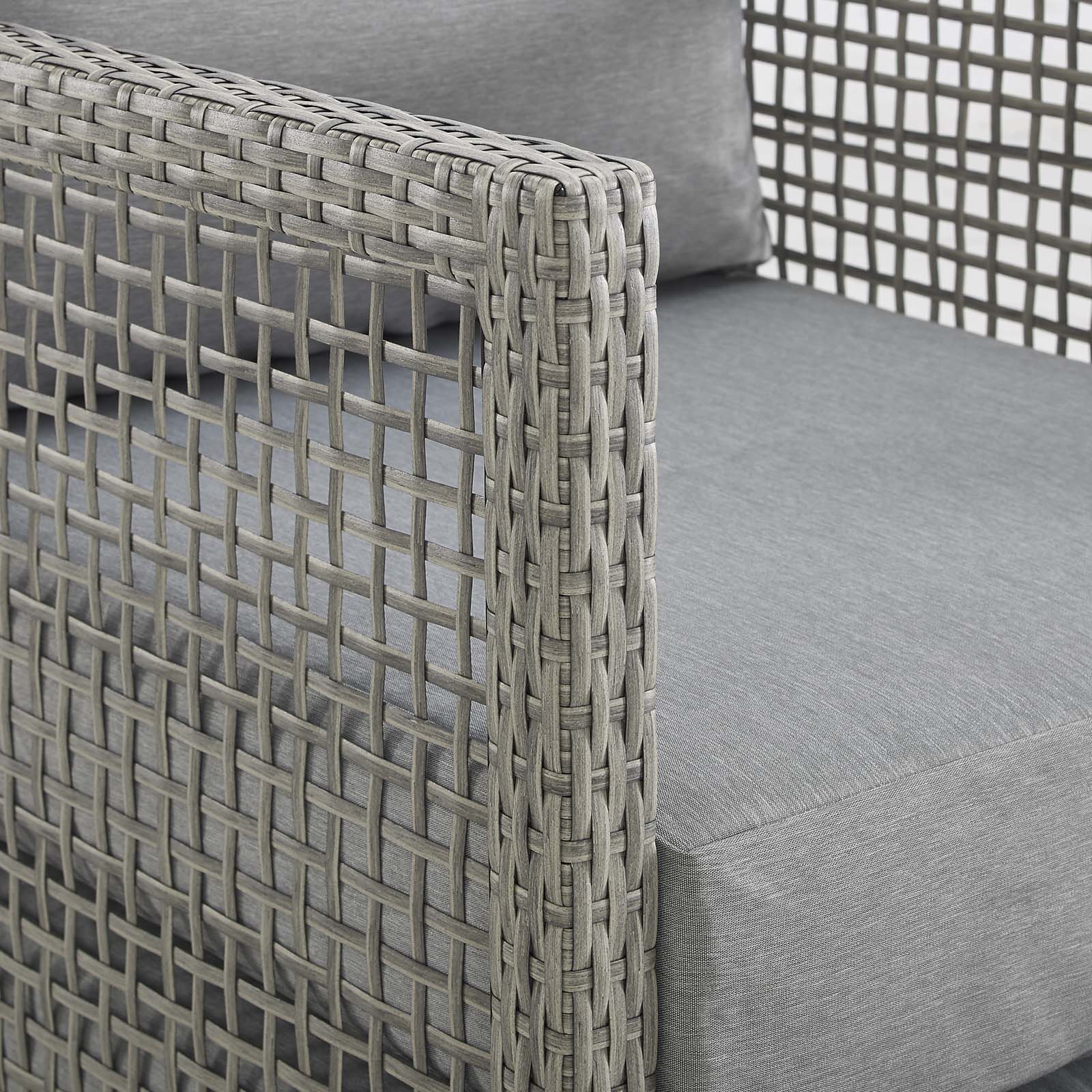 Aura Outdoor Patio Wicker Rattan Loveseat - Weather-Resistant 2-Seater Sofa for Garden, Balcony & Backyard Relaxation