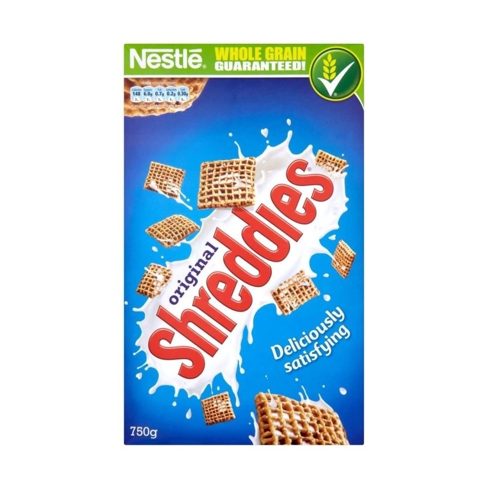 Nestle Shreddies Whole Grain Wheat Cereal 750g - Healthy Breakfast for Kids & Adults, Perfect with Milk or Yogurt