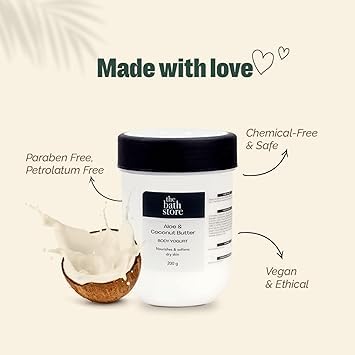 Aloe Coconut Body Yogurt - Hydrating Moisturizing Lotion for Dry & Combination Skin - 24-Hour Moisture for Women & Men - 200g - Perfect for Summer Skincare & Daily Body Hydration