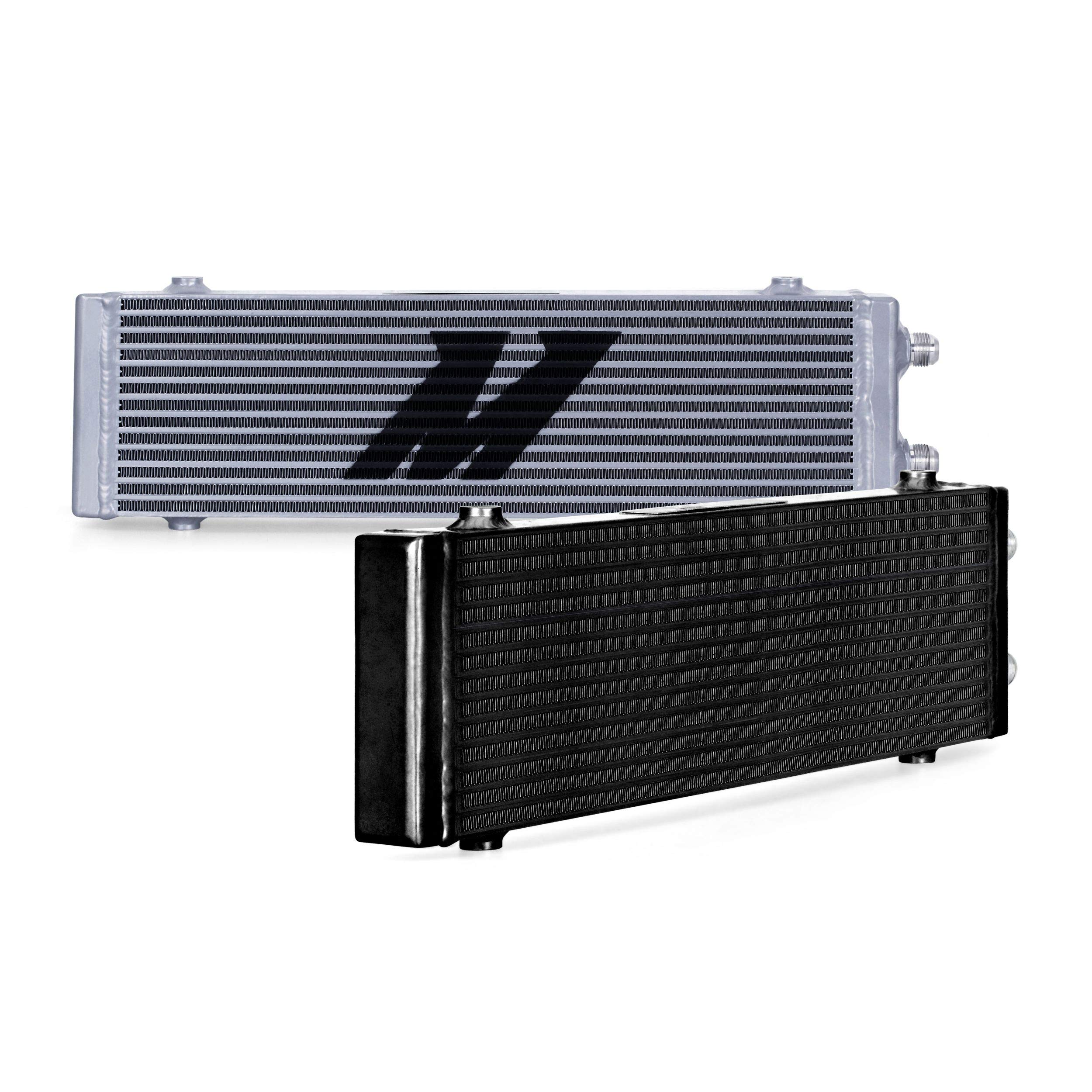 Mishimoto Universal Dual Pass Bar & Plate Oil Cooler Heat Exchanger - Large Size, Black - Perfect for High-Performance Vehicles & Racing Applications