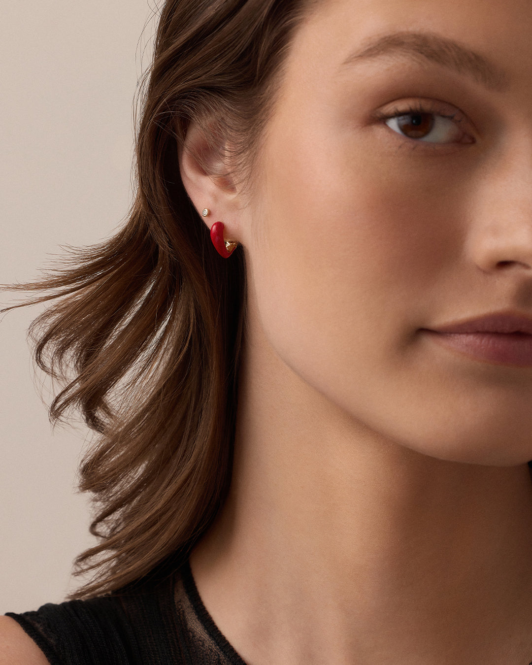 Amour Red Heart Huggies - Stylish and Comfortable Earrings for Women | Perfect for Valentine's Day, Anniversaries, and Romantic Gifts