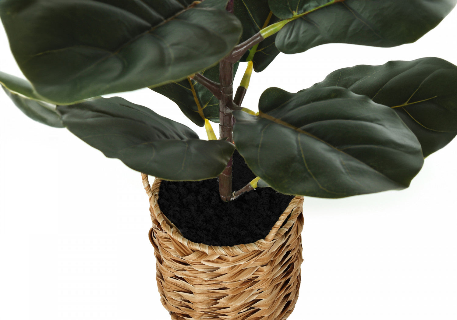 28 Inch Fiddle Leaf Fig Tree with 8 Woven Baskets - Artificial Green Indoor Plant for Home Decor, Living Room, Office, and Wedding Decoration