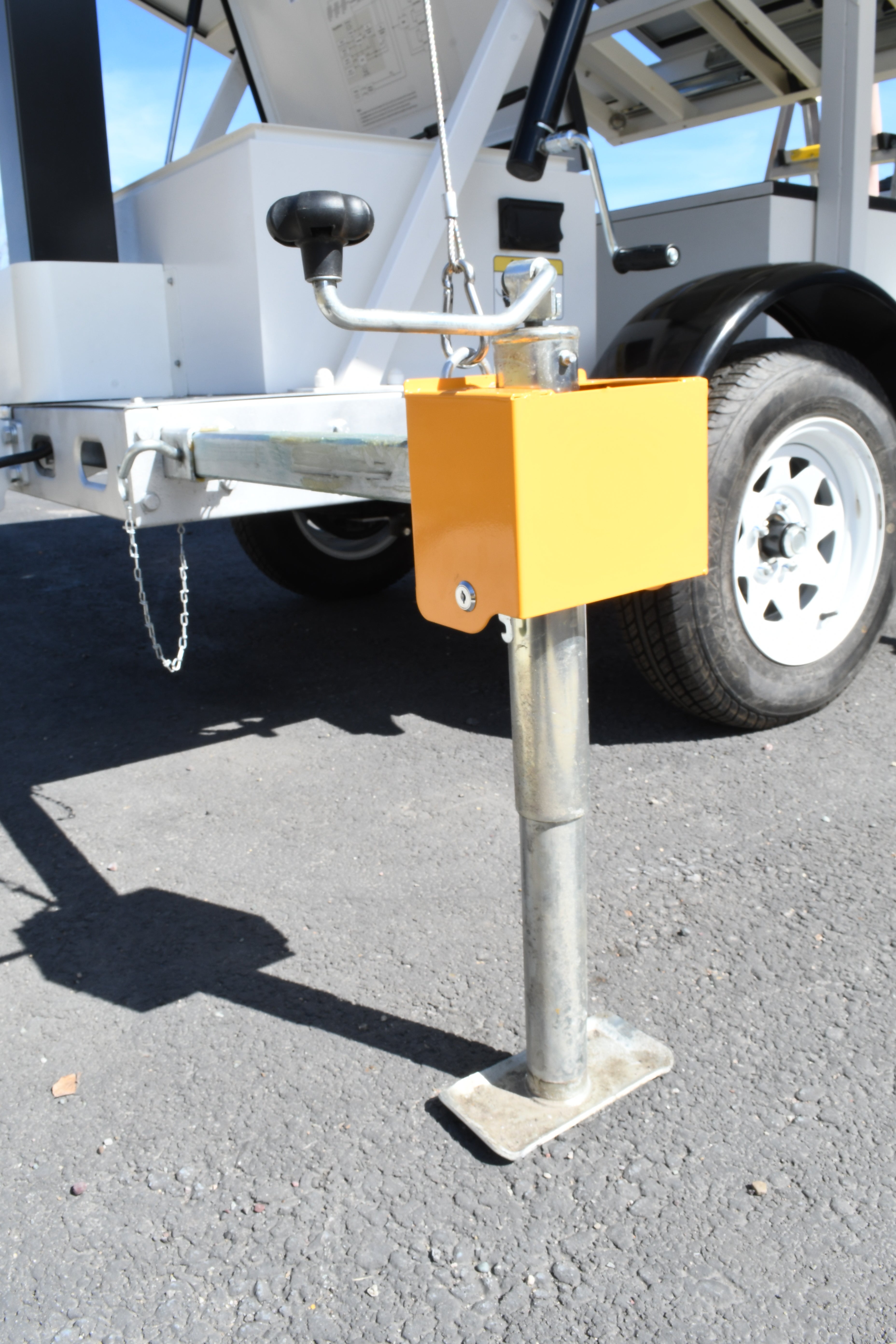 Solar-Powered Security Trailer with Motion Detection - Weatherproof Outdoor Surveillance System for Construction Sites, Farms & Remote Properties
