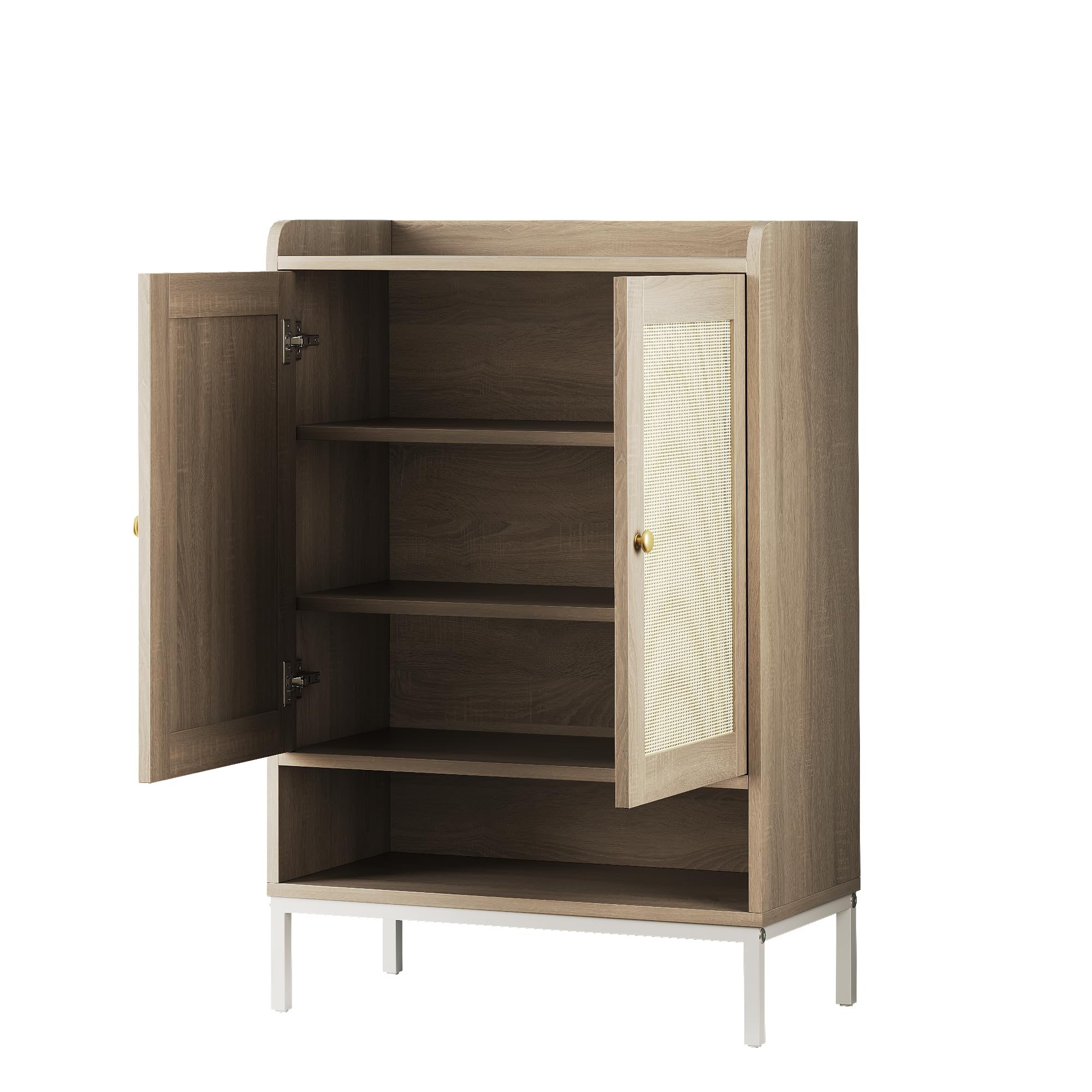 5-Tier Rattan Shoe Cabinet with Adjustable Shelves - Entryway Storage Organizer for 20 Pairs of Shoes - Perfect for Hallway, Closet & Living Room - Natural Woven Design for Home Décor