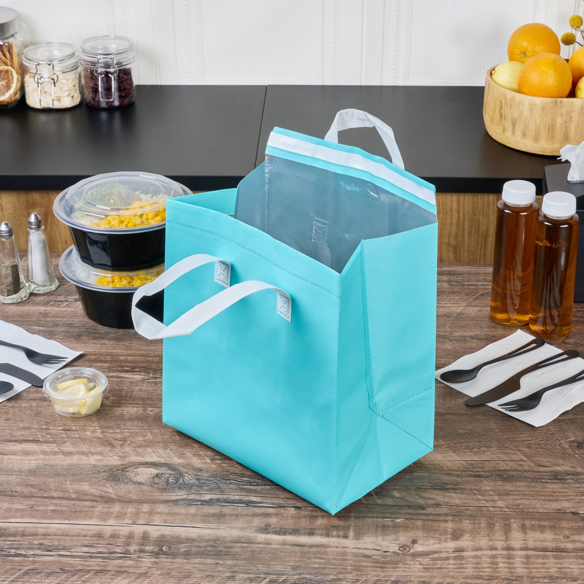 Premium Insulated Takeout Bags - Tamper Evident Food Delivery Bags (10.25