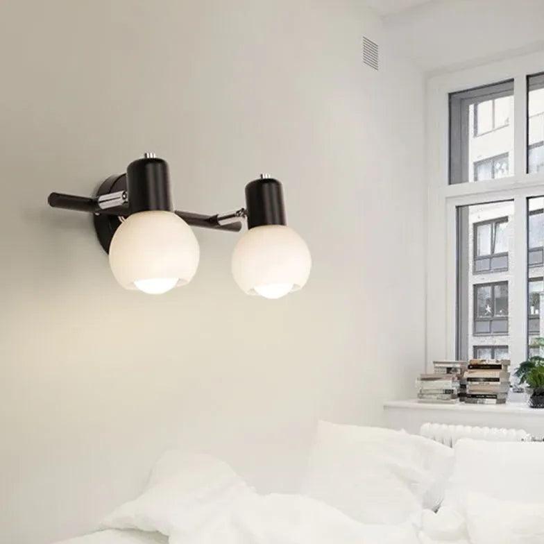 Modern White Round Glass Lampshade - Elegant Spotlight for Living Room, Bedroom & Office Lighting Decor