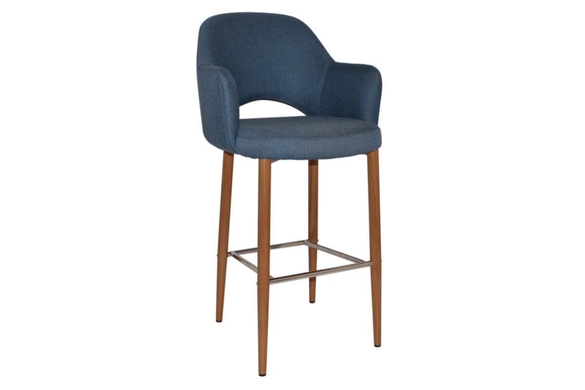 EZ Hospitality Avalon Stool with Arms - Light Oak Finish - 750mm Seat Height - Perfect for Kitchen Islands, Bars & Commercial Settings