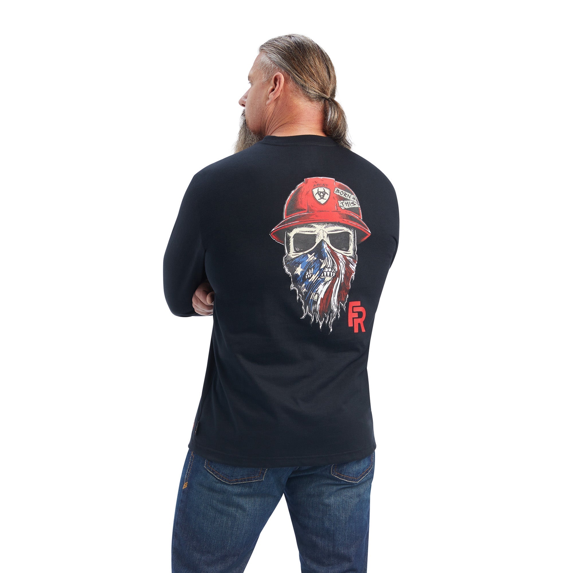 Ariat Men's FR Born For This Graphic Long Sleeve T-Shirt - Flame Resistant Work Shirt for Construction, Oilfield & Industrial Jobs