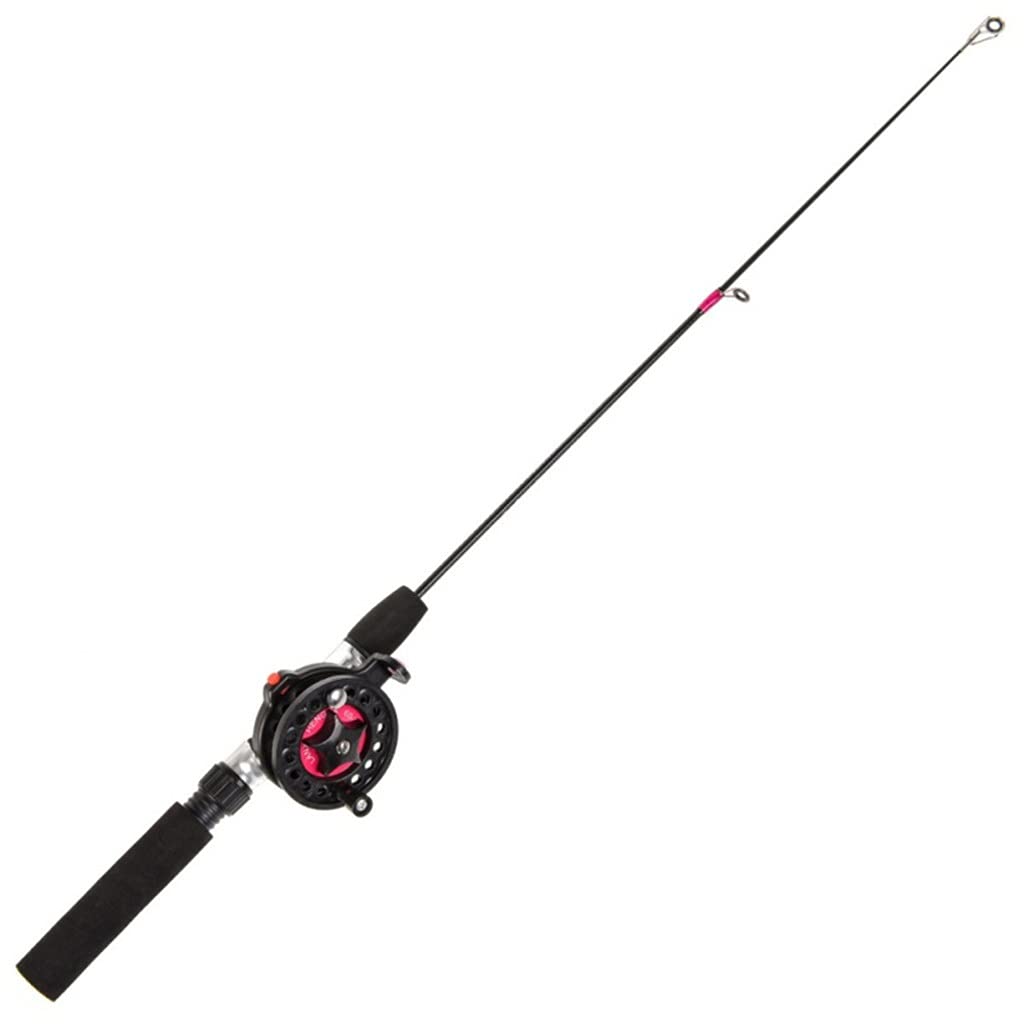 Premium GLUTINOUS Winter Ice Fishing Rod and Reel Combo - Spinning Casting Hard Rod with Lures Tackle (Black) - Ideal for Ice Fishing, Freshwater Fishing, and Outdoor Winter Adventures