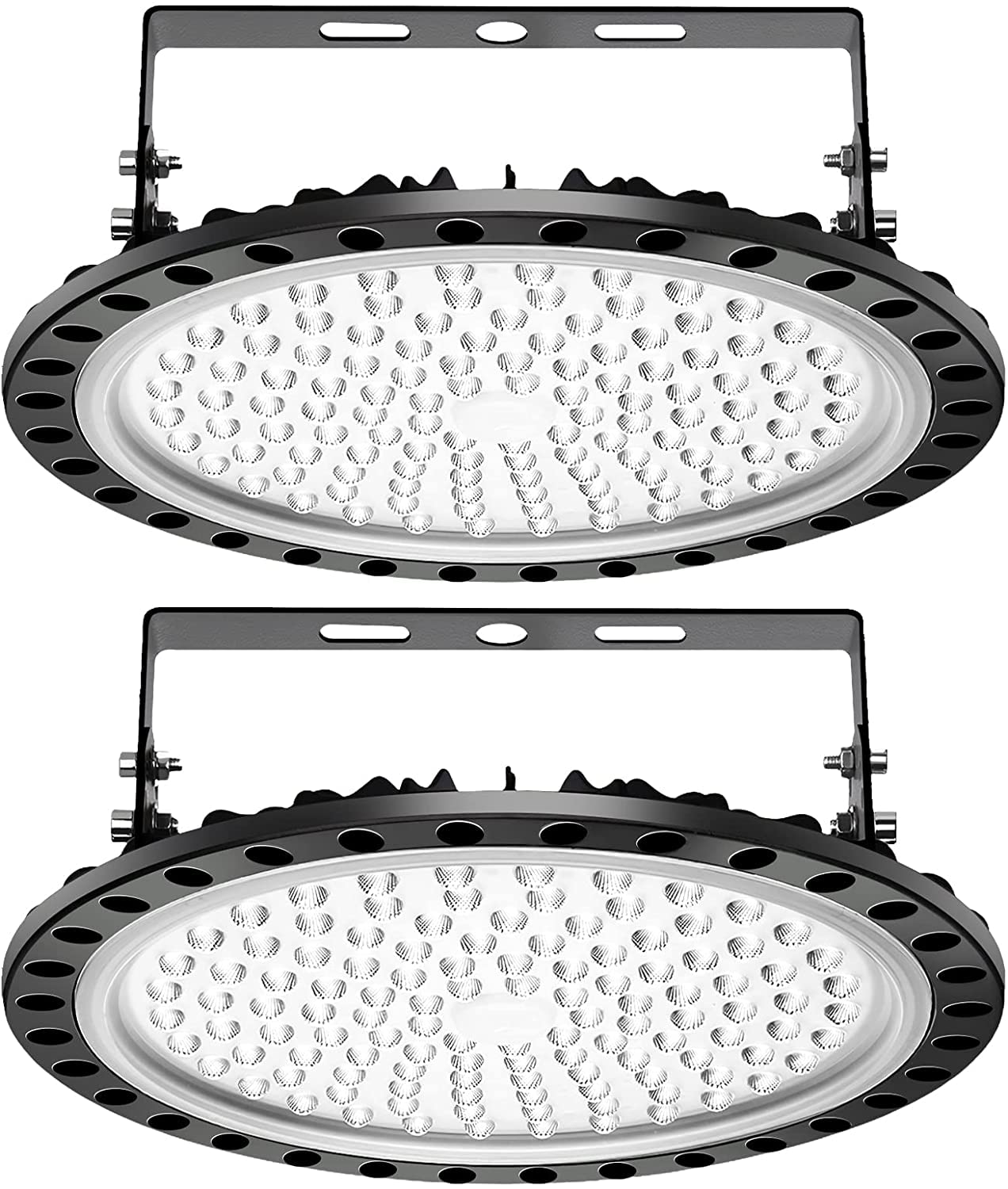 2 Pack 500W UFO LED High Bay Light - 50,000LM Commercial Lighting, 6500K Daylight White, IP65 Waterproof - Ideal for Warehouses, Shops, Garages & Industrial Spaces