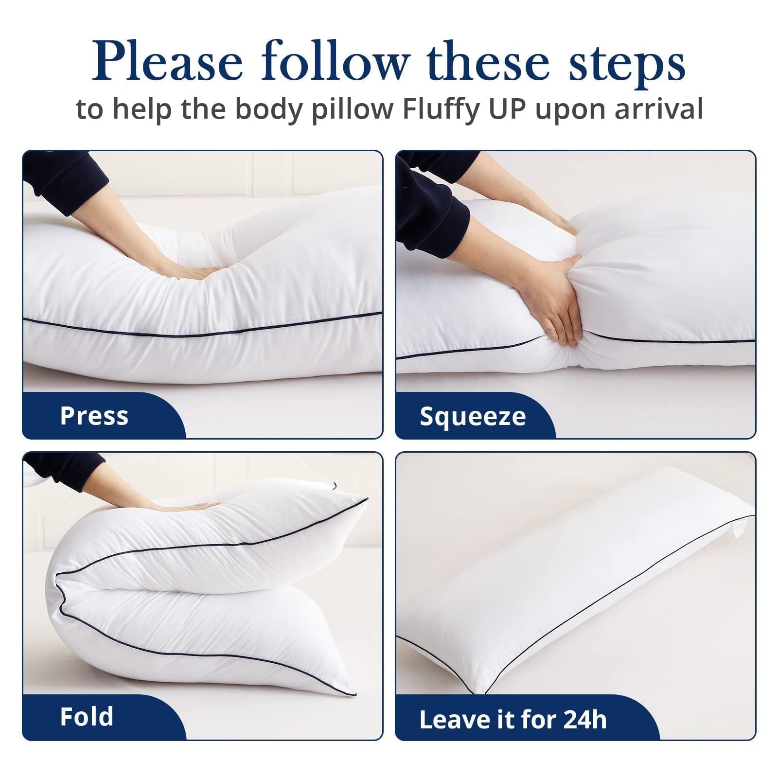 HYMOKEGE Full Body Pillow for Adults - Fluffy & Firm 20x54 Inch Long Pillow Insert for Sleeping, Back Pain Relief - Perfect for Side Sleepers, Pregnancy Support & Comfort