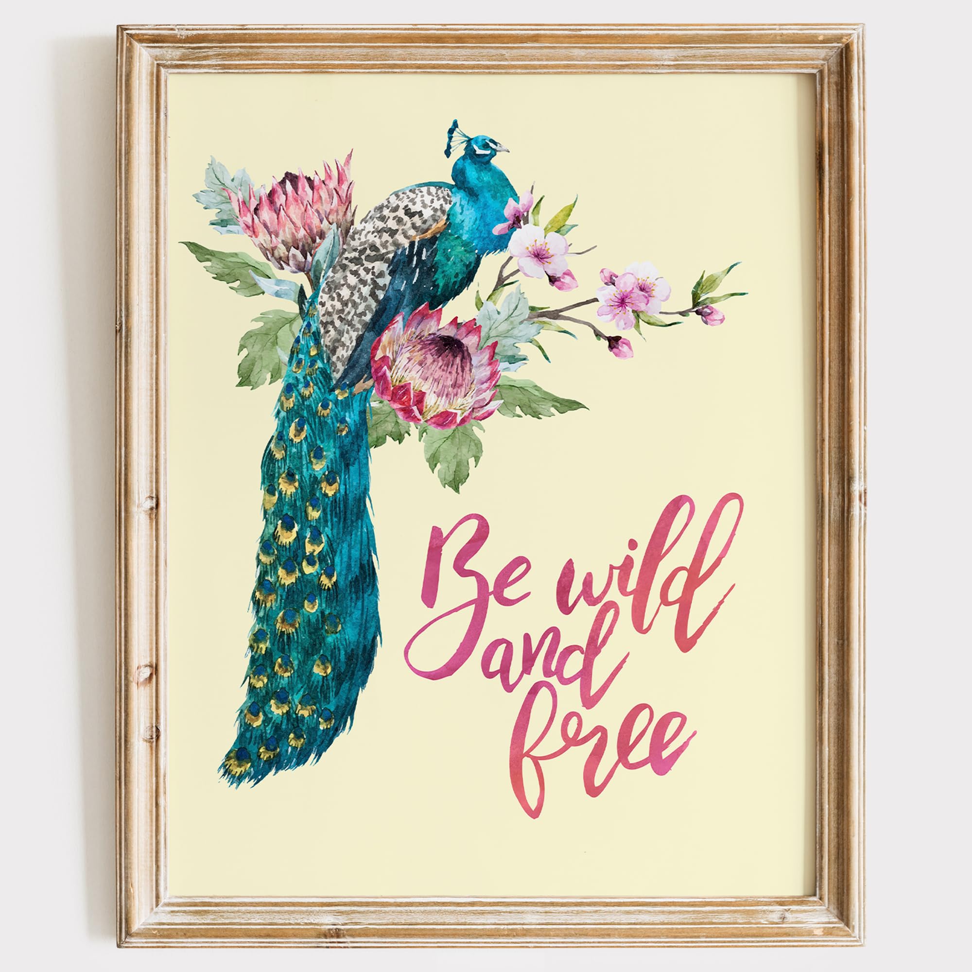 Peacock Wall Art Print - Unframed 8x10 Inch Peacock Wall Decor - Luxury Home Artwork for Living Room, Bedroom, Office & Farmhouse Decor - Perfect for Boho, Modern & Vintage Interior Design Styles